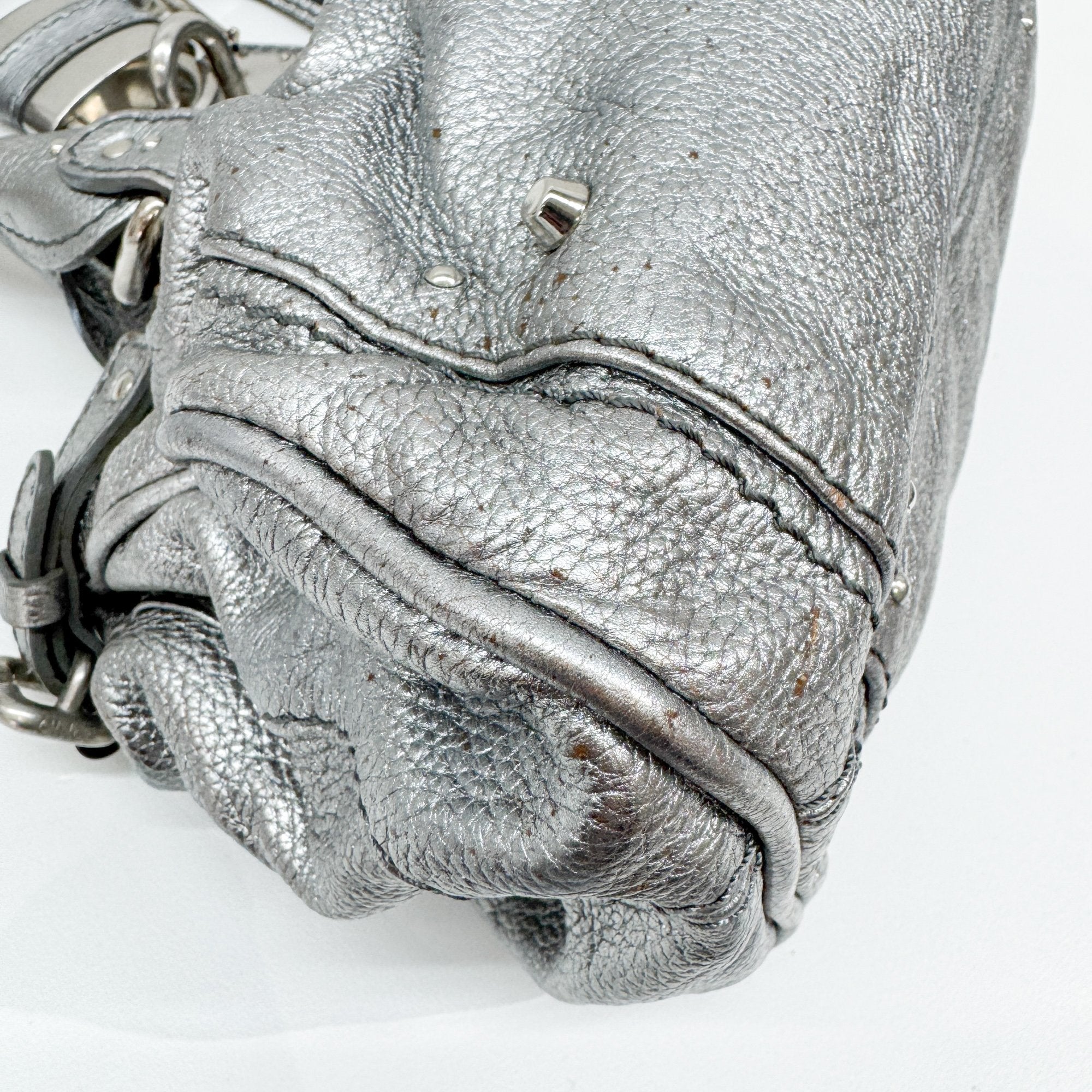 Paddington Silver Leather Shoulder Bag