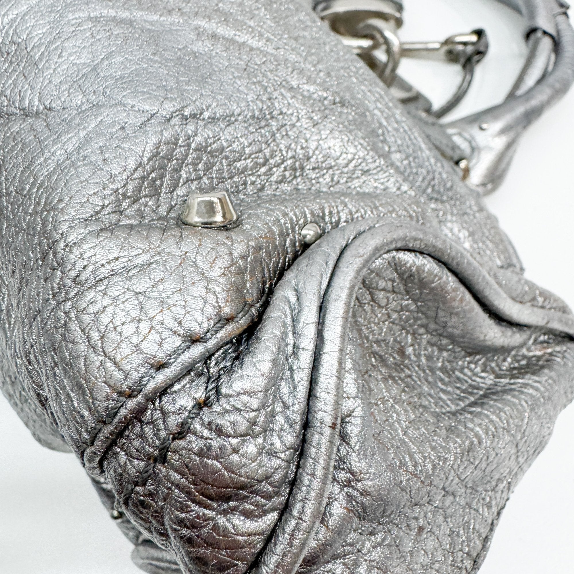 Paddington Silver Leather Shoulder Bag