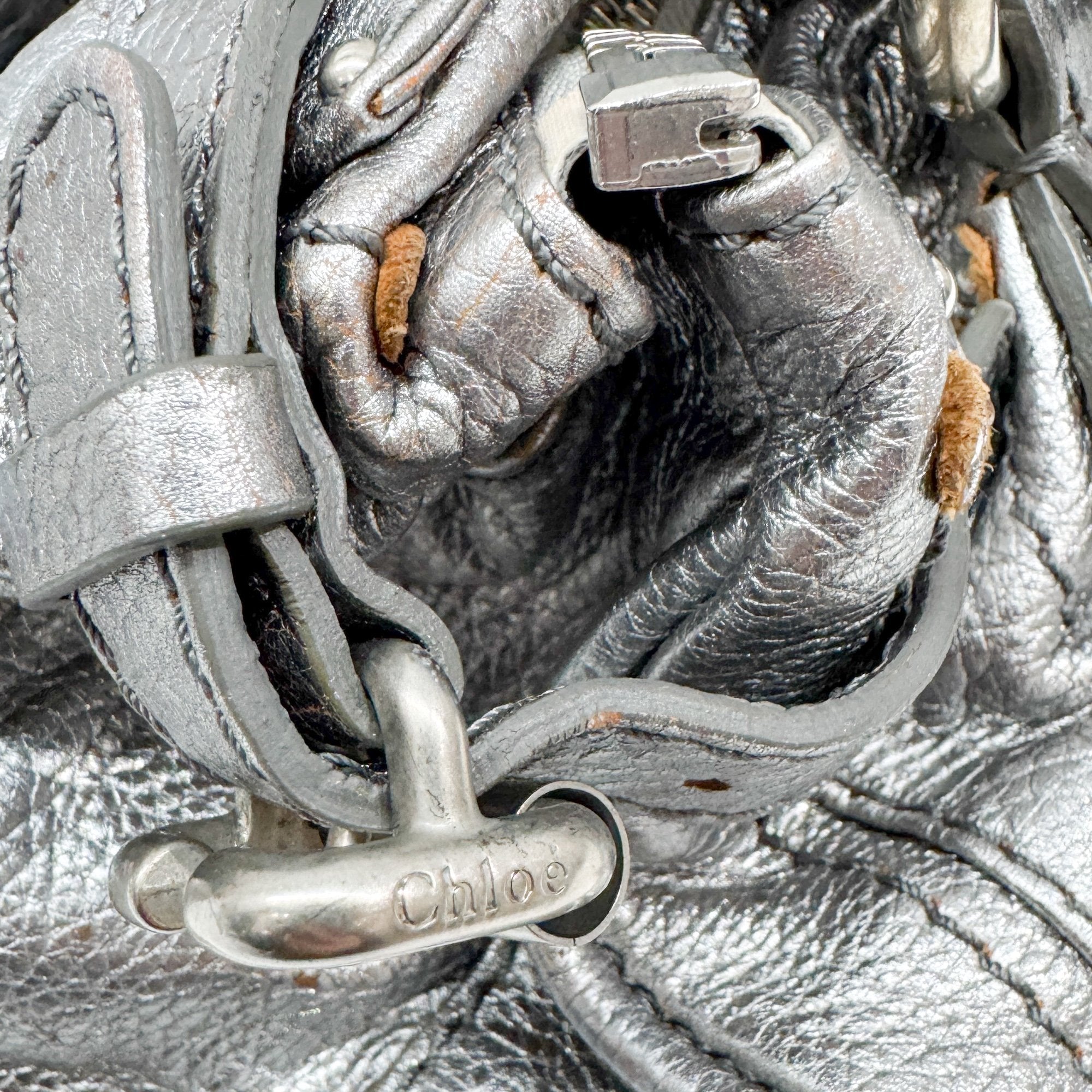 Paddington Silver Leather Shoulder Bag