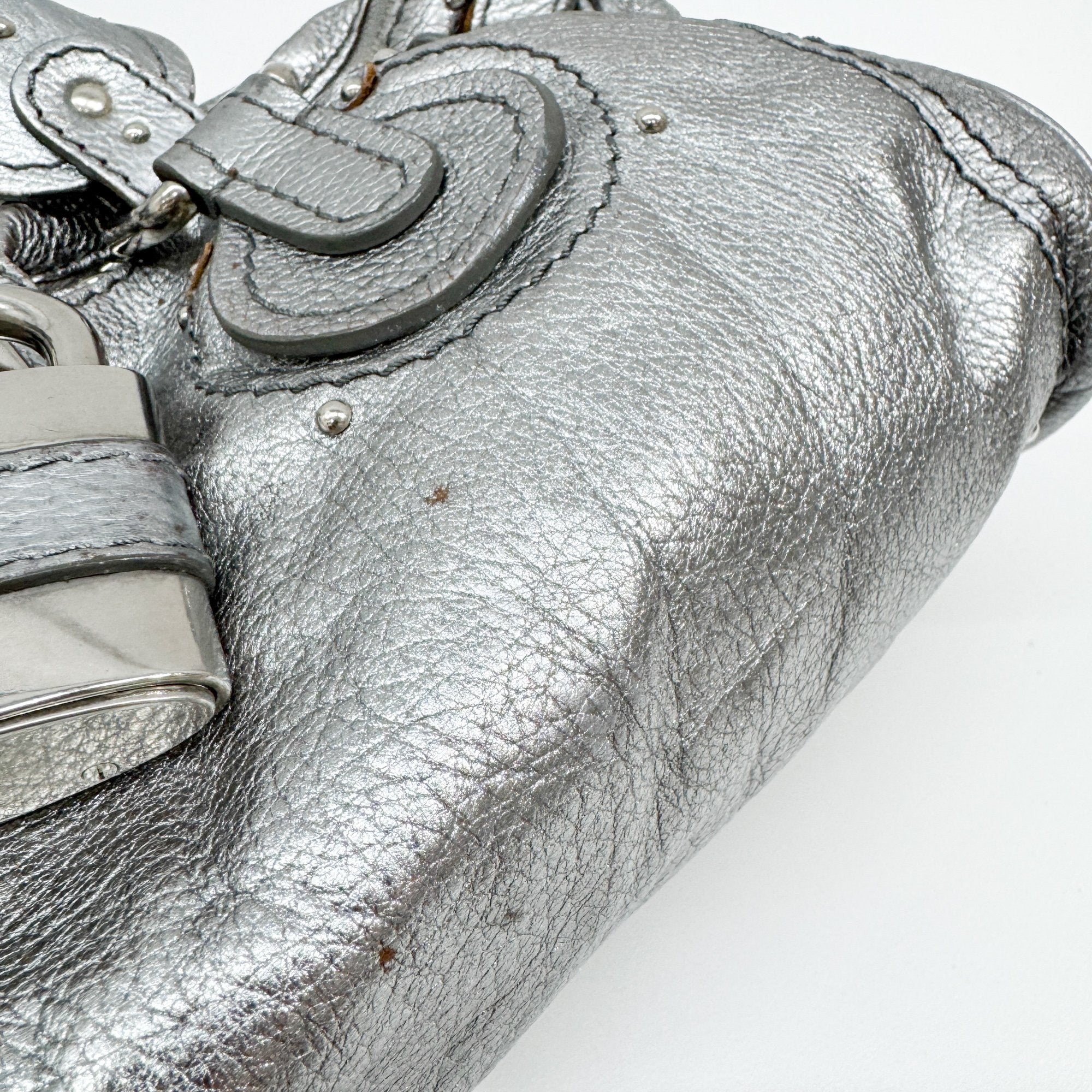 Paddington Silver Leather Shoulder Bag