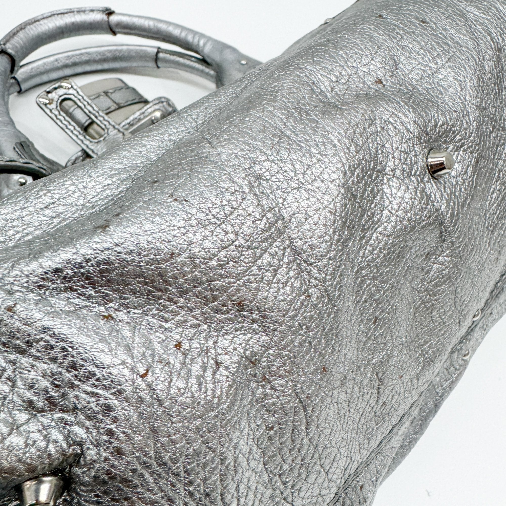 Paddington Silver Leather Shoulder Bag