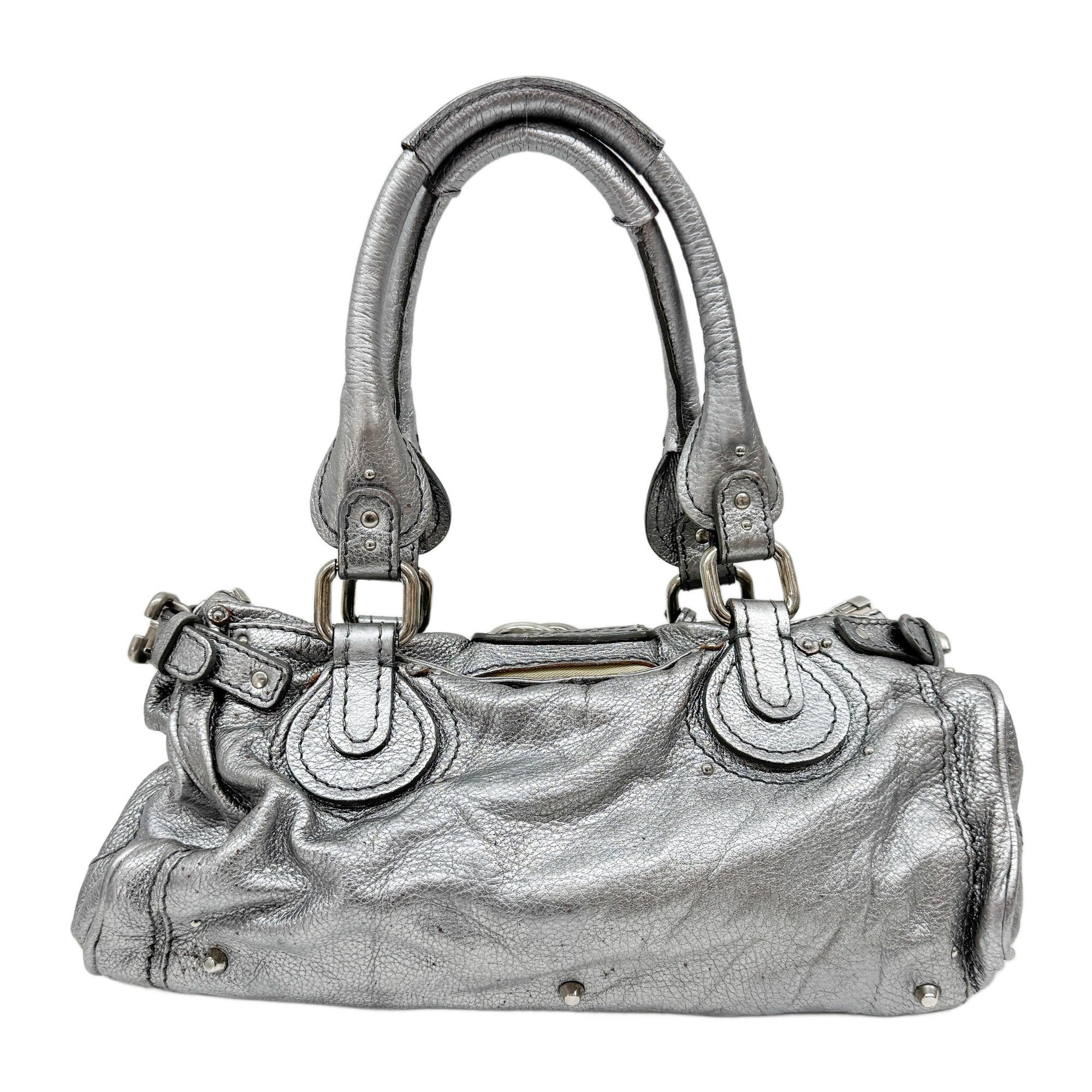 Paddington Silver Leather Shoulder Bag