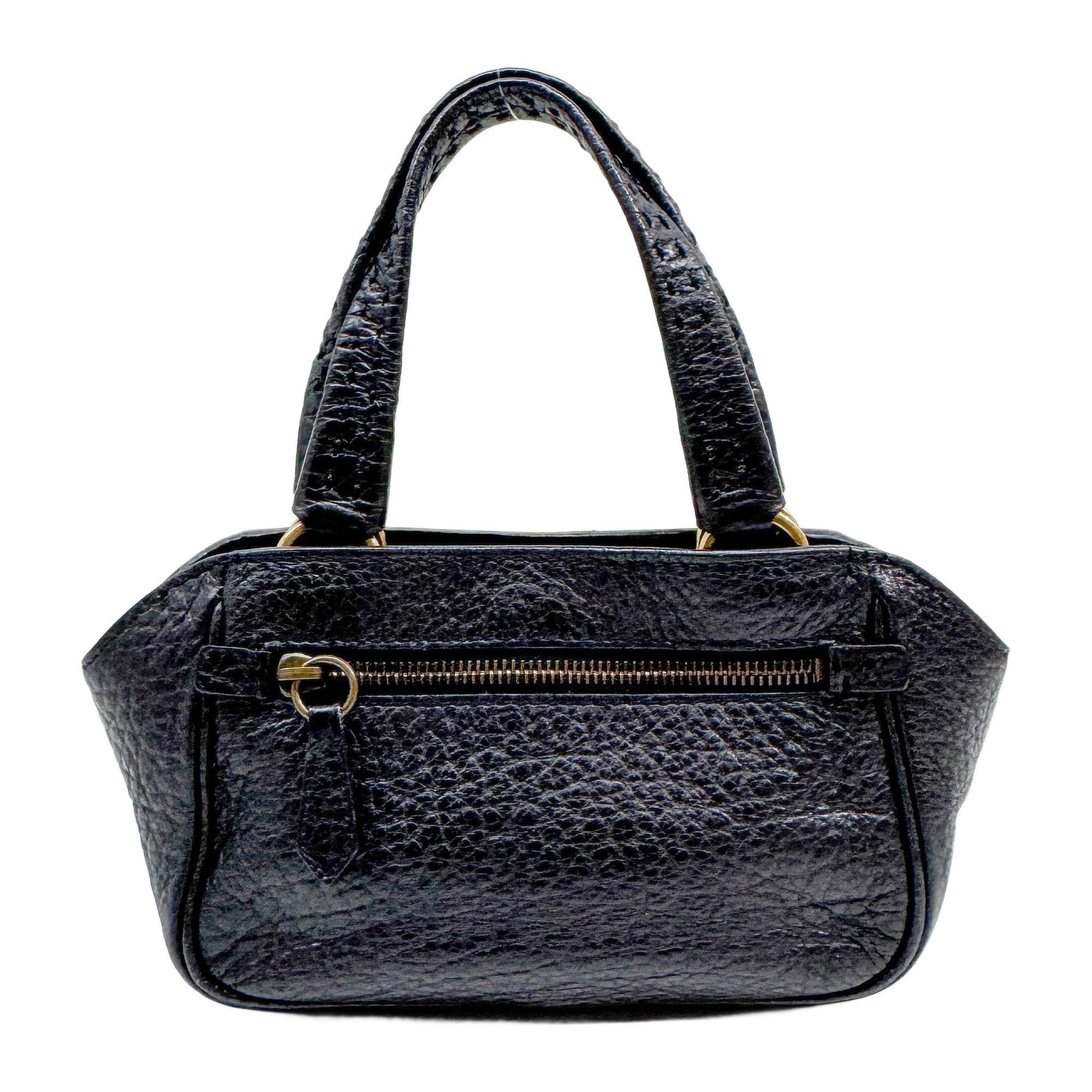 Black Leather Hand Bag