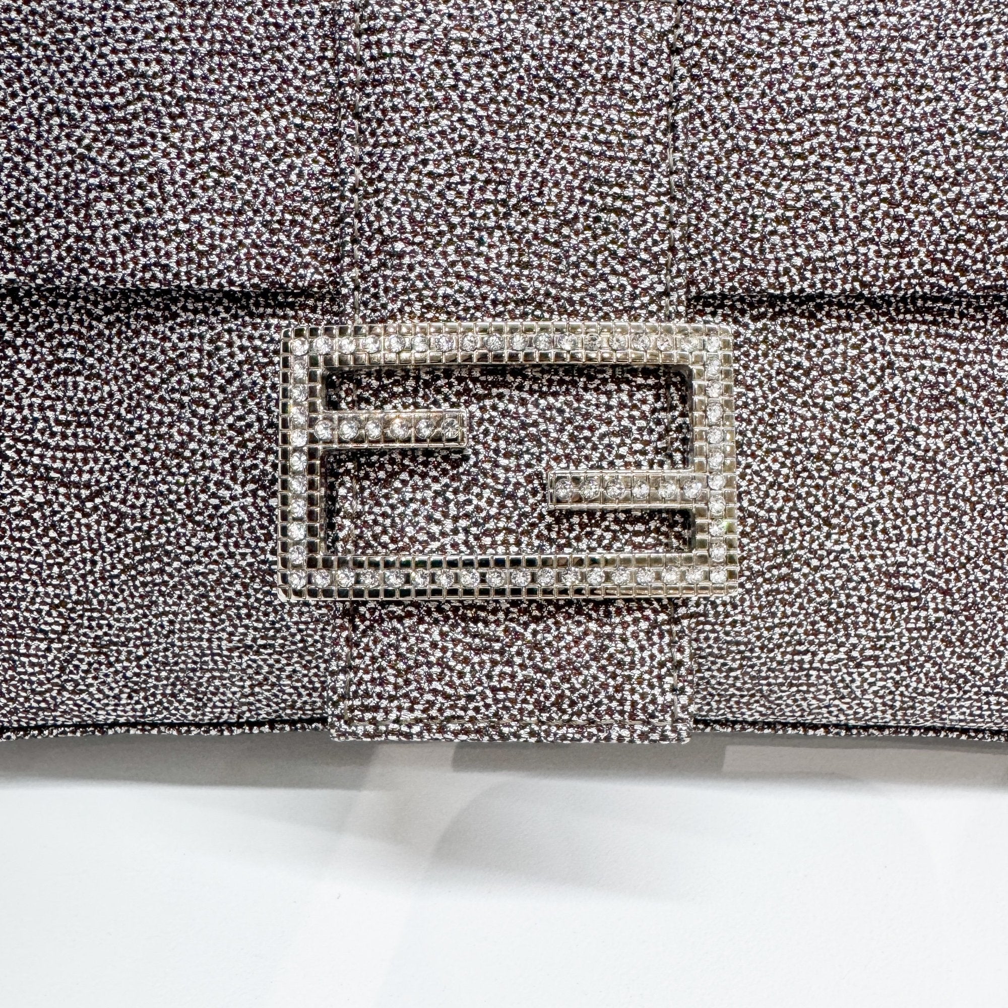 Baguette Silver Strass Shoulder Bag