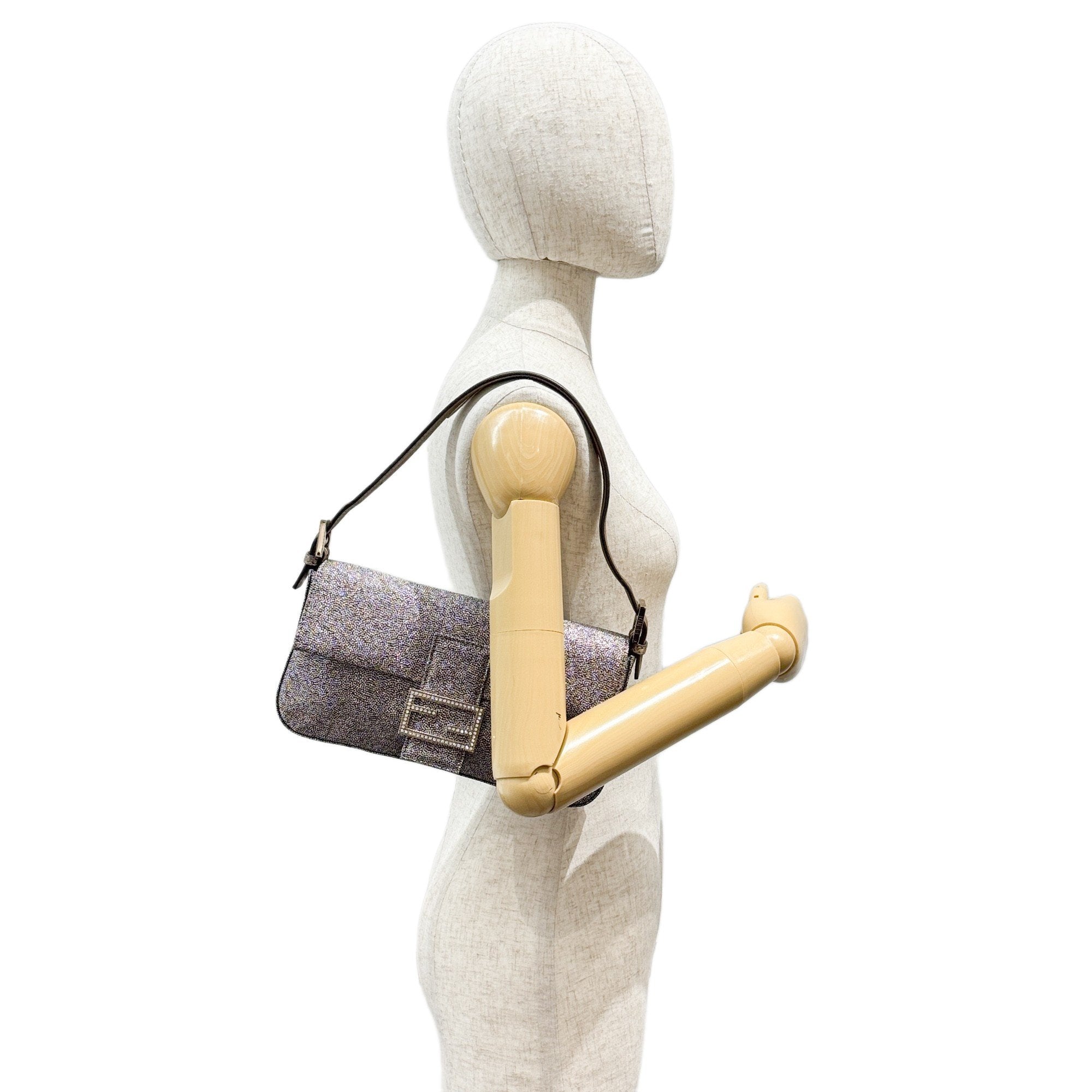 Baguette Silver Strass Shoulder Bag