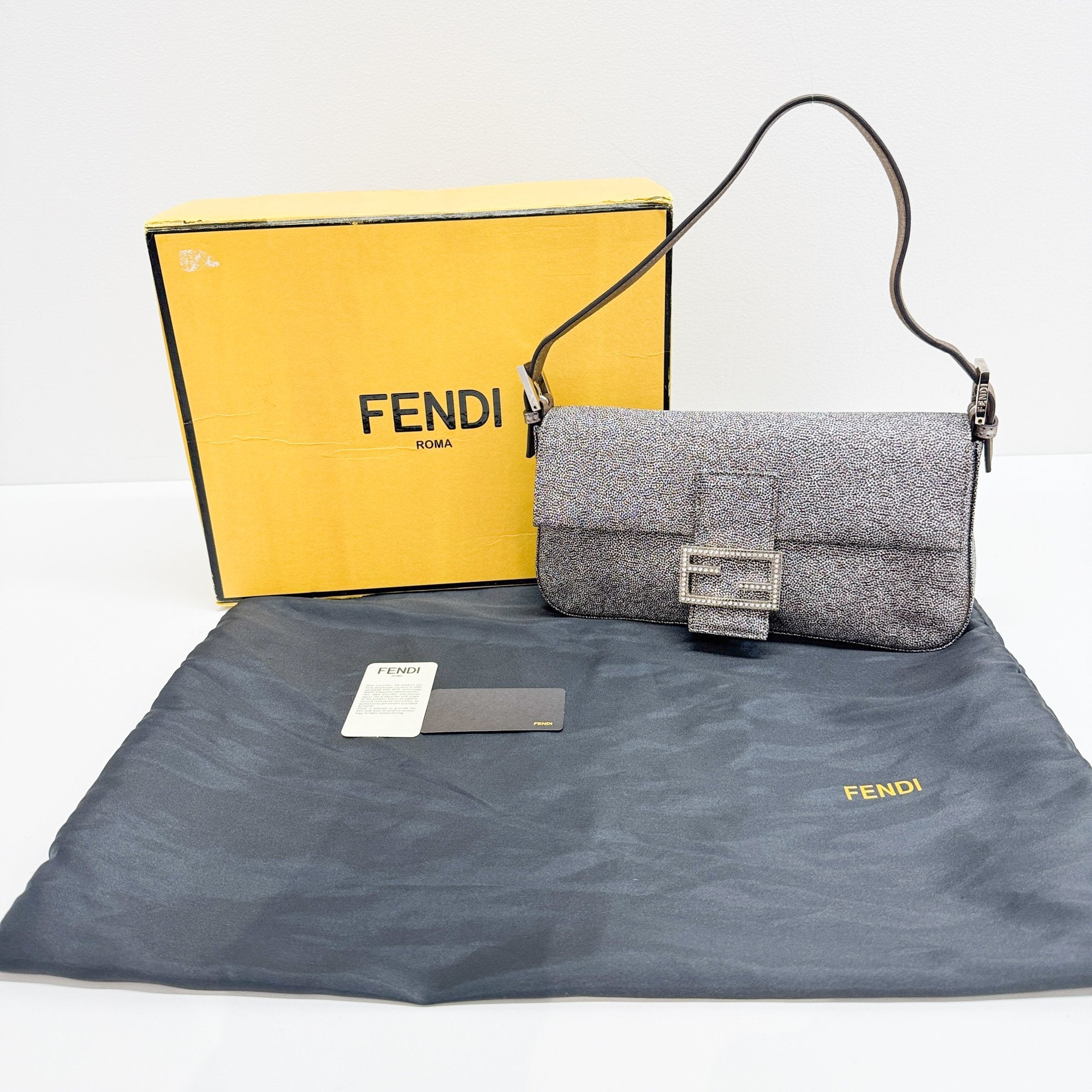 Baguette Silver Strass Shoulder Bag