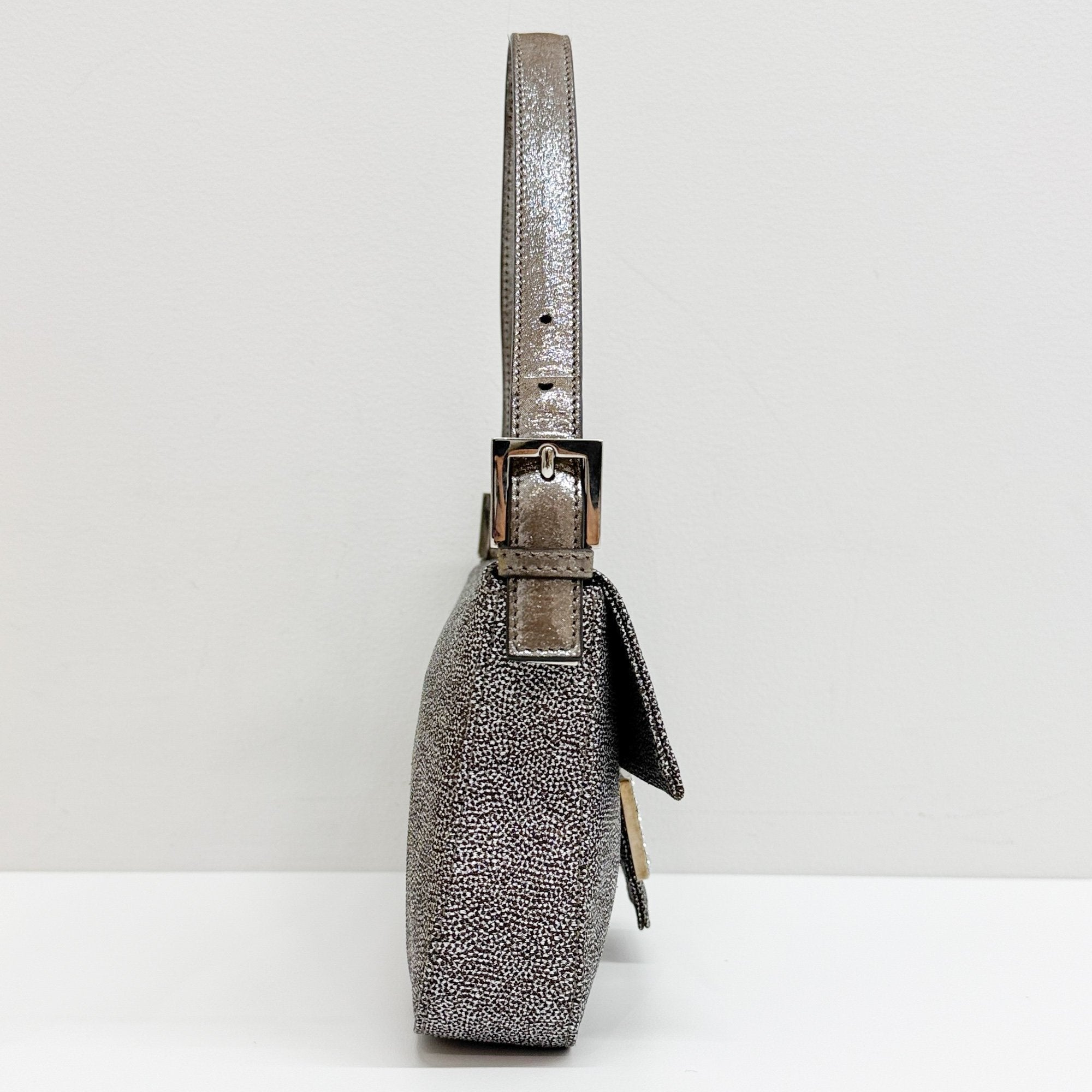 Baguette Silver Strass Shoulder Bag