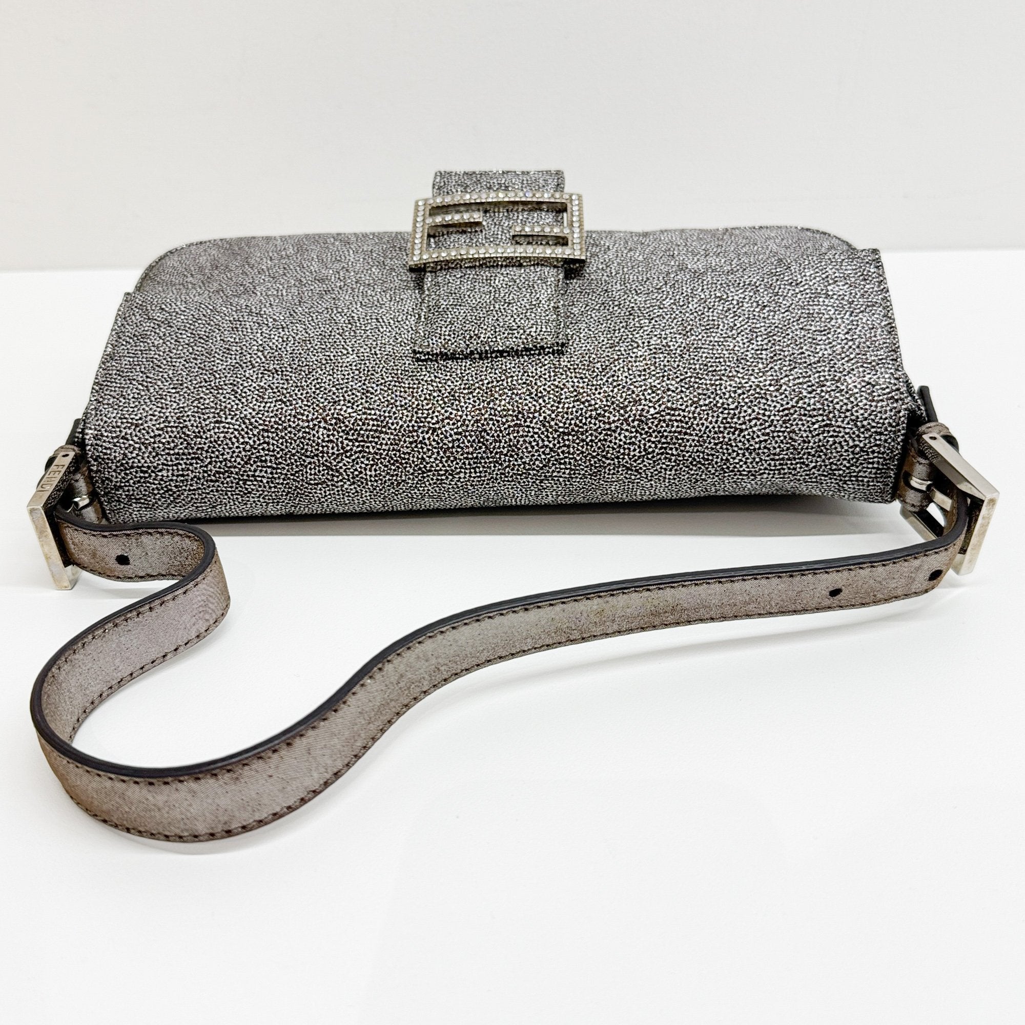 Baguette Silver Strass Shoulder Bag