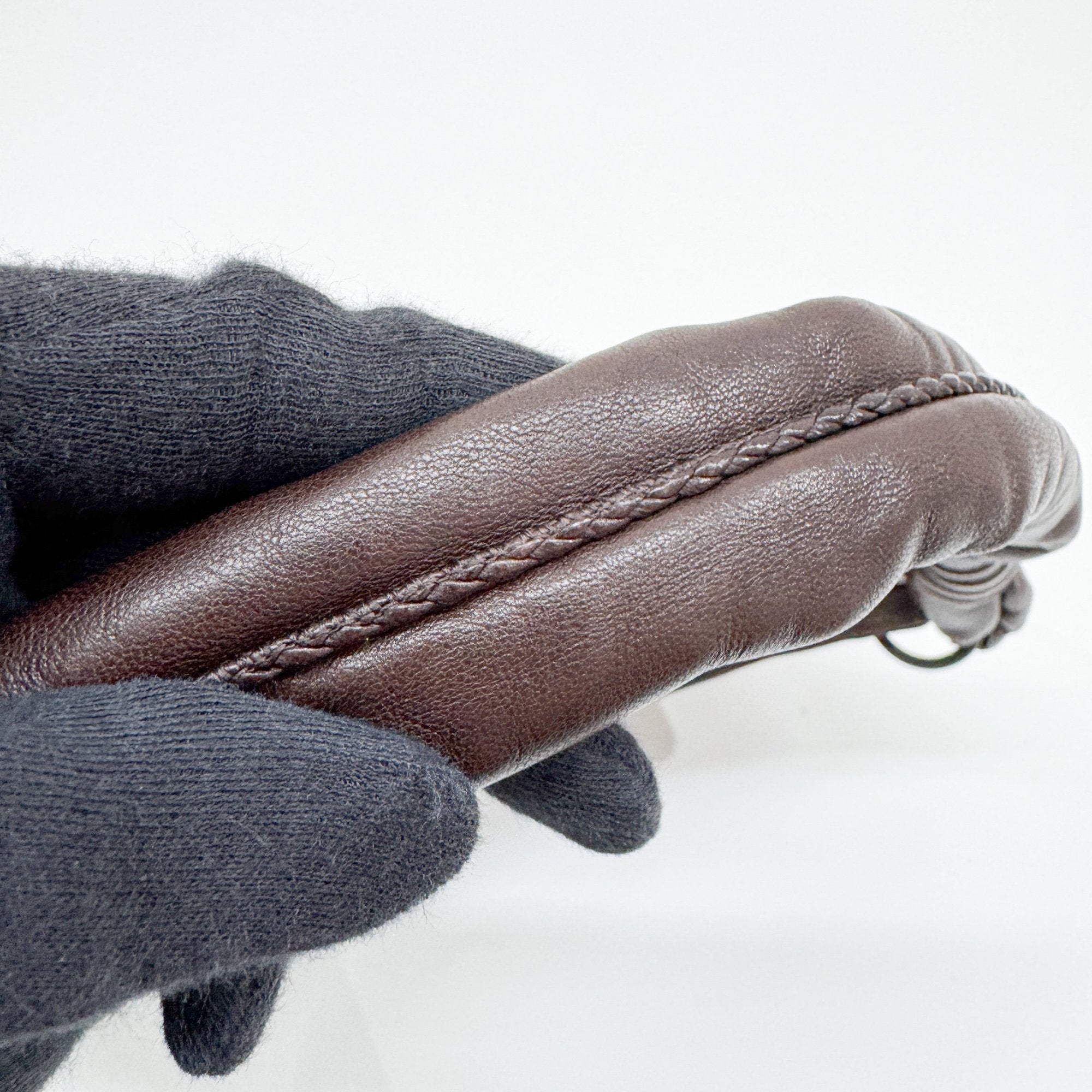 Intrecciato Brown Leather Shoulder Bag