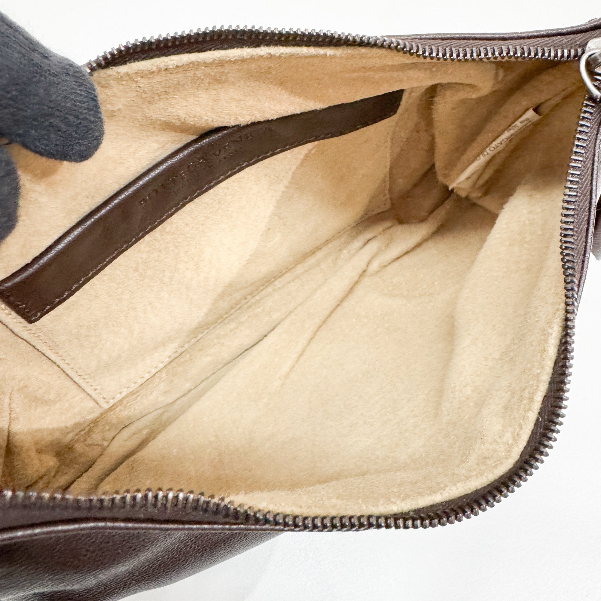 Intrecciato Brown Leather Shoulder Bag