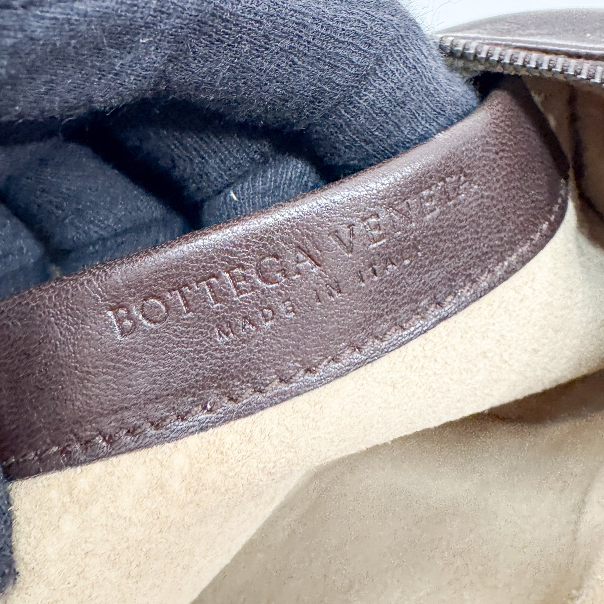 Intrecciato Brown Leather Shoulder Bag