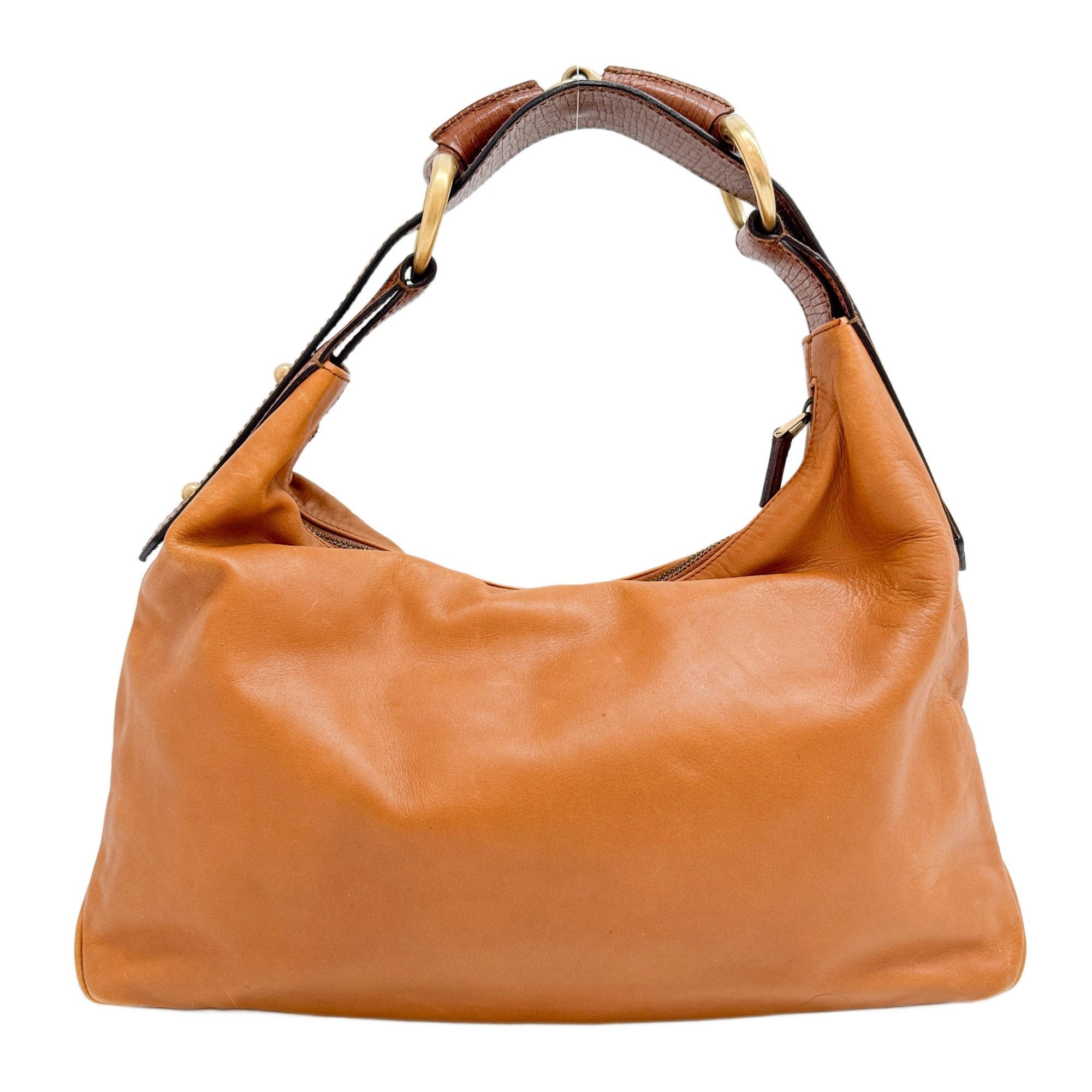Horsebit Brown Leather Shoulder Bag
