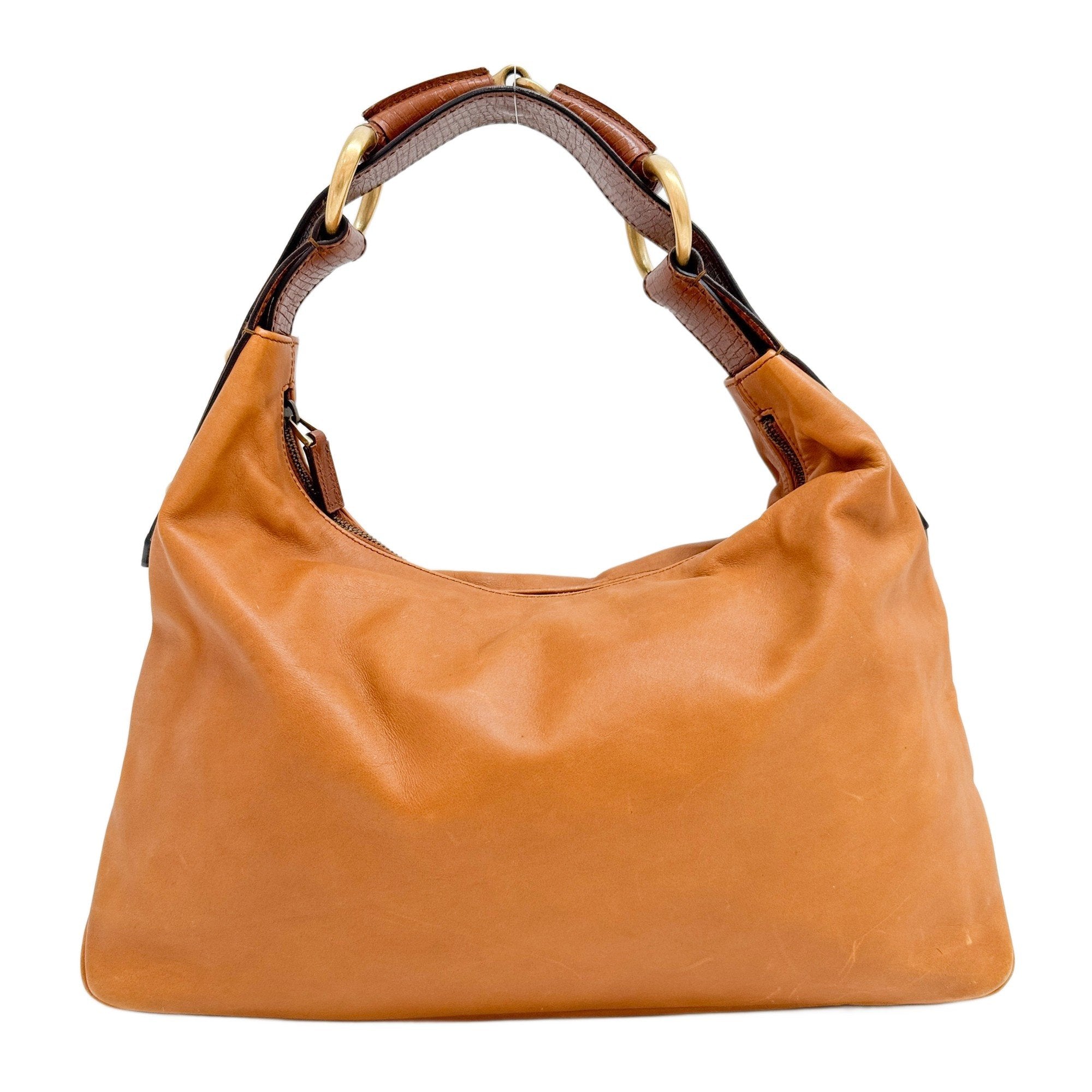 Horsebit Brown Leather Shoulder Bag