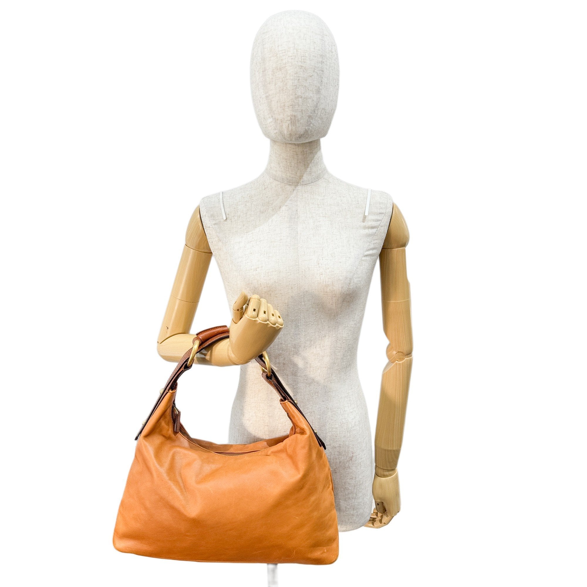 Horsebit Brown Leather Shoulder Bag