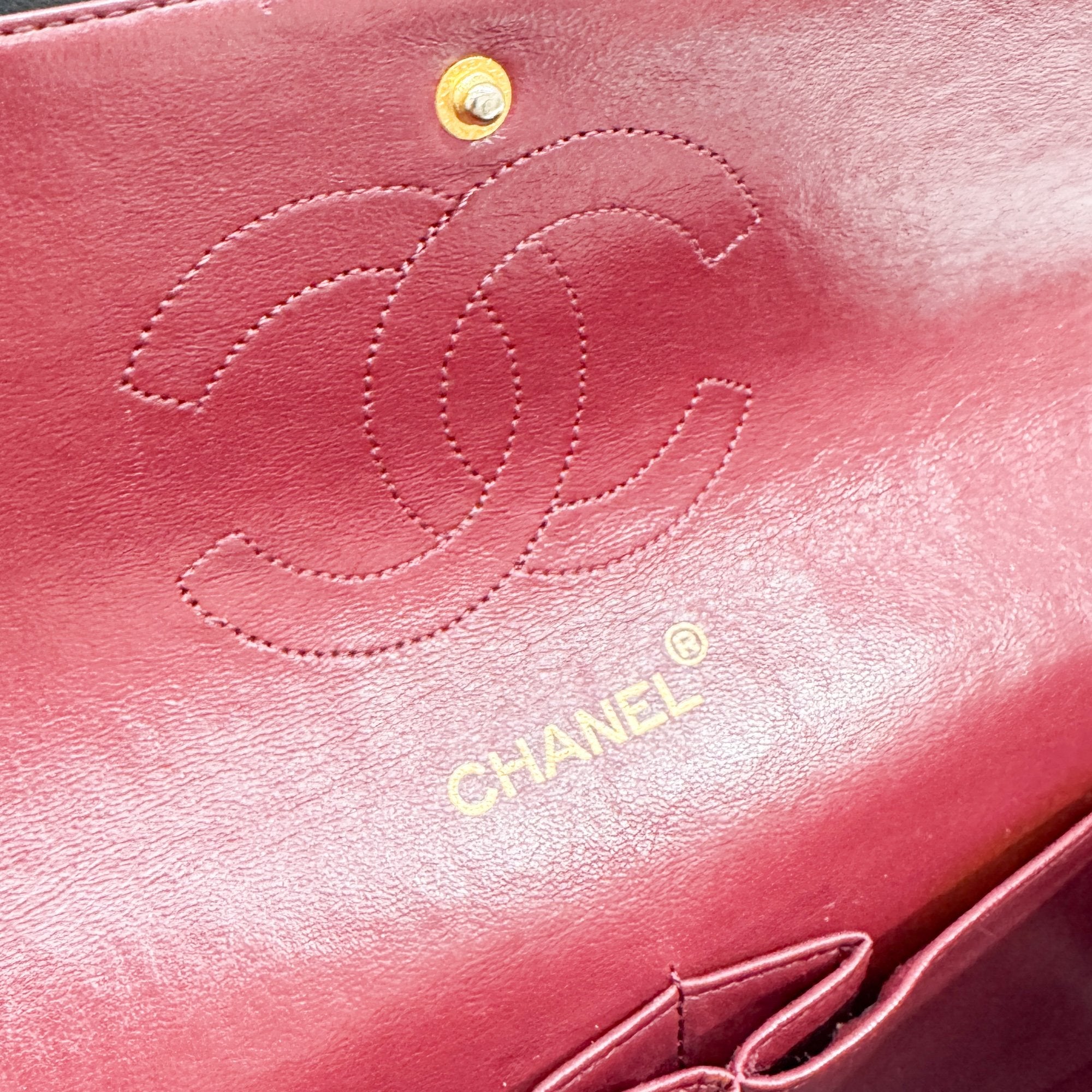 Classic Double Flap Matelasse Black Leather Shoulder Bag