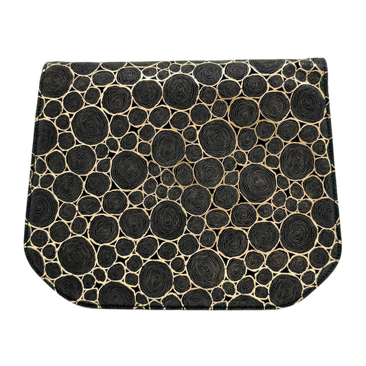 Black & Gold Wood Grain Canvas Shoulder Bag