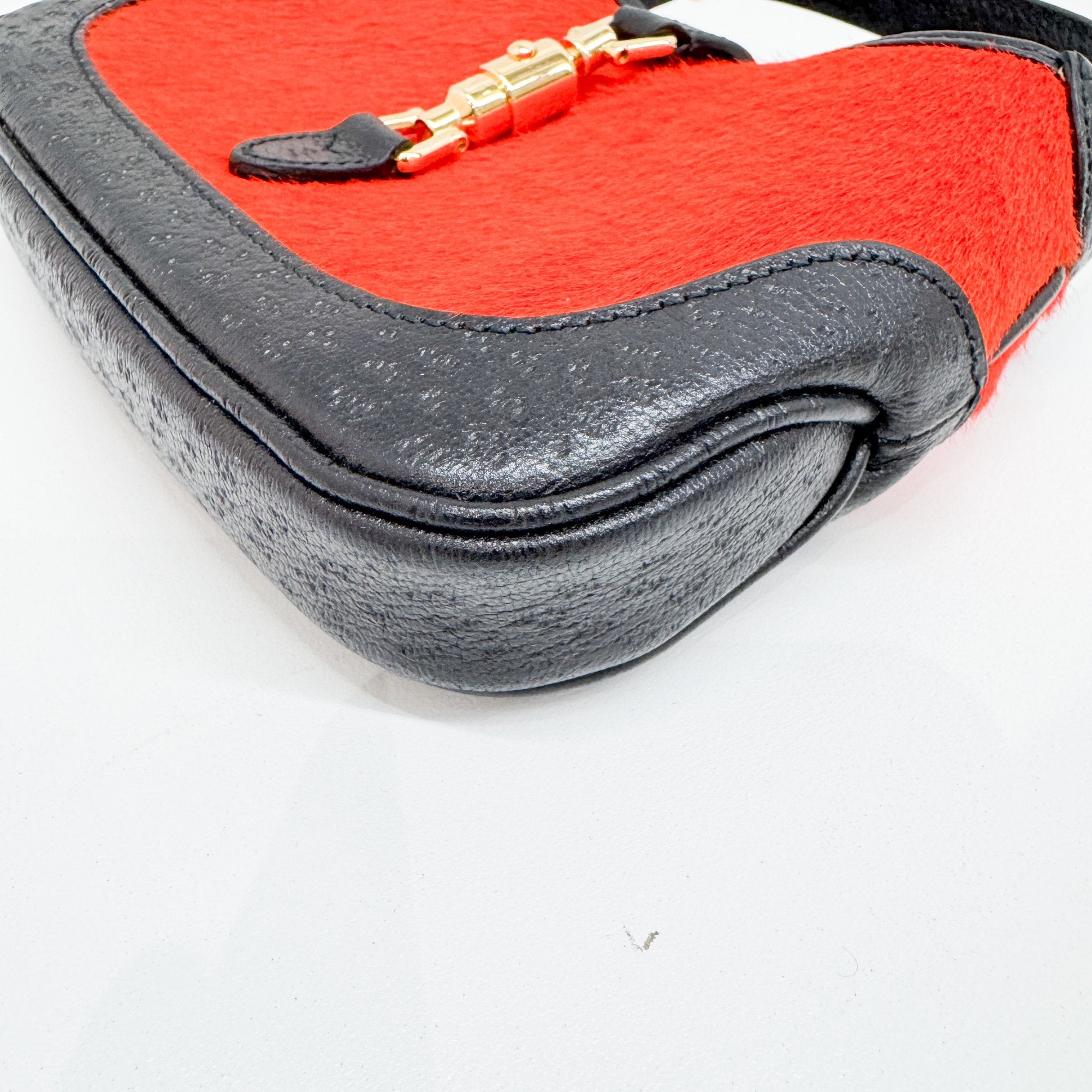 Mini Jackie Orange Pony Hair Two Way Bag