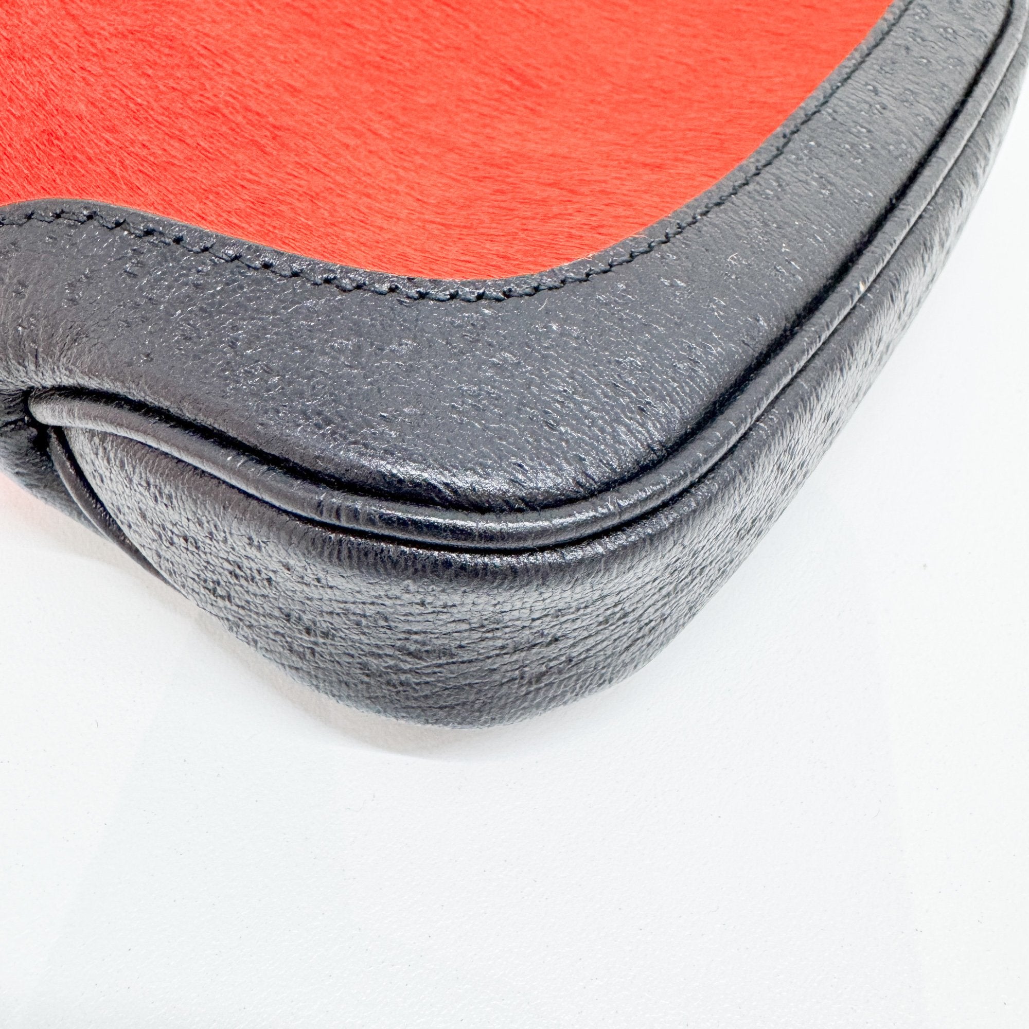 Mini Jackie Orange Pony Hair Two Way Bag