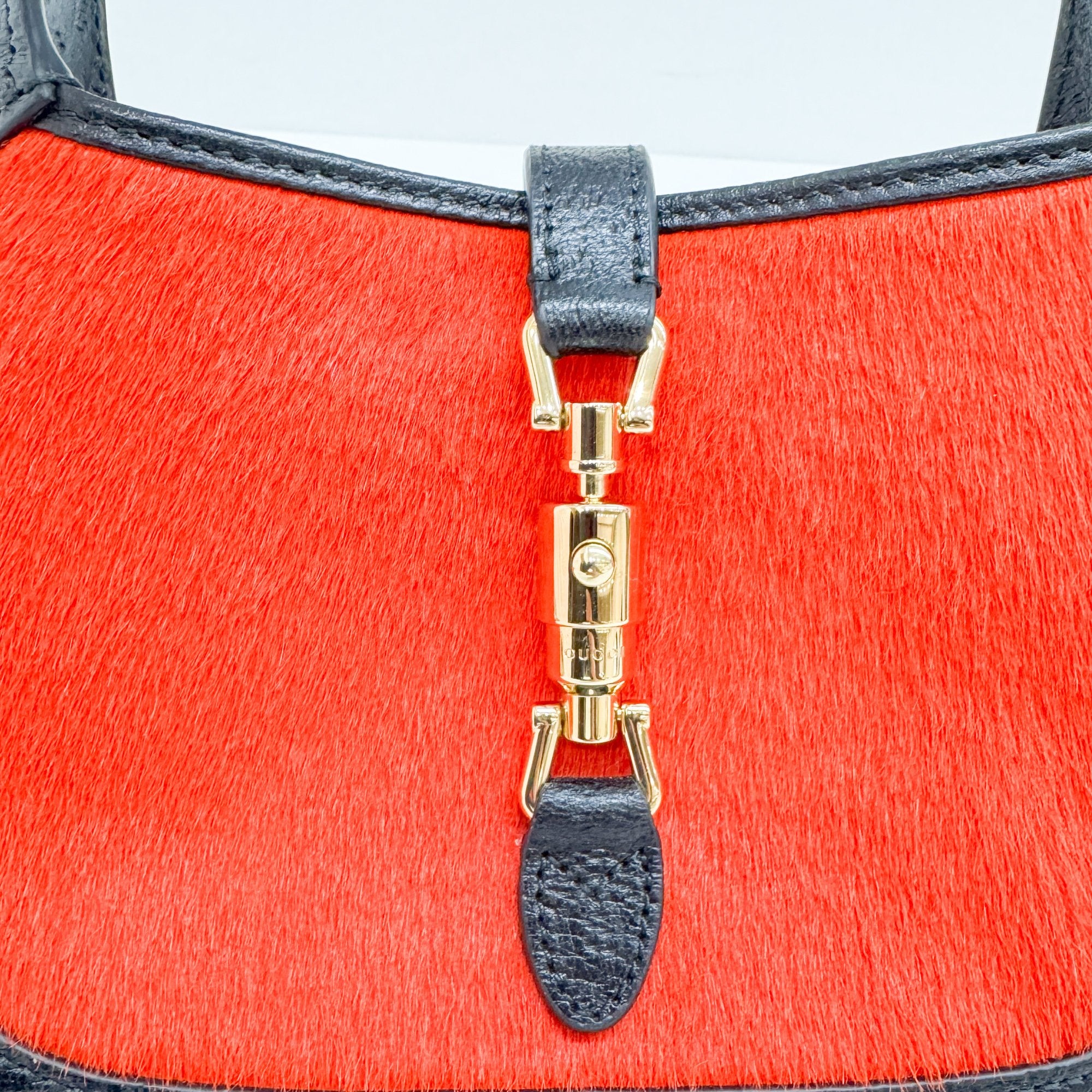 Mini Jackie Orange Pony Hair Two Way Bag