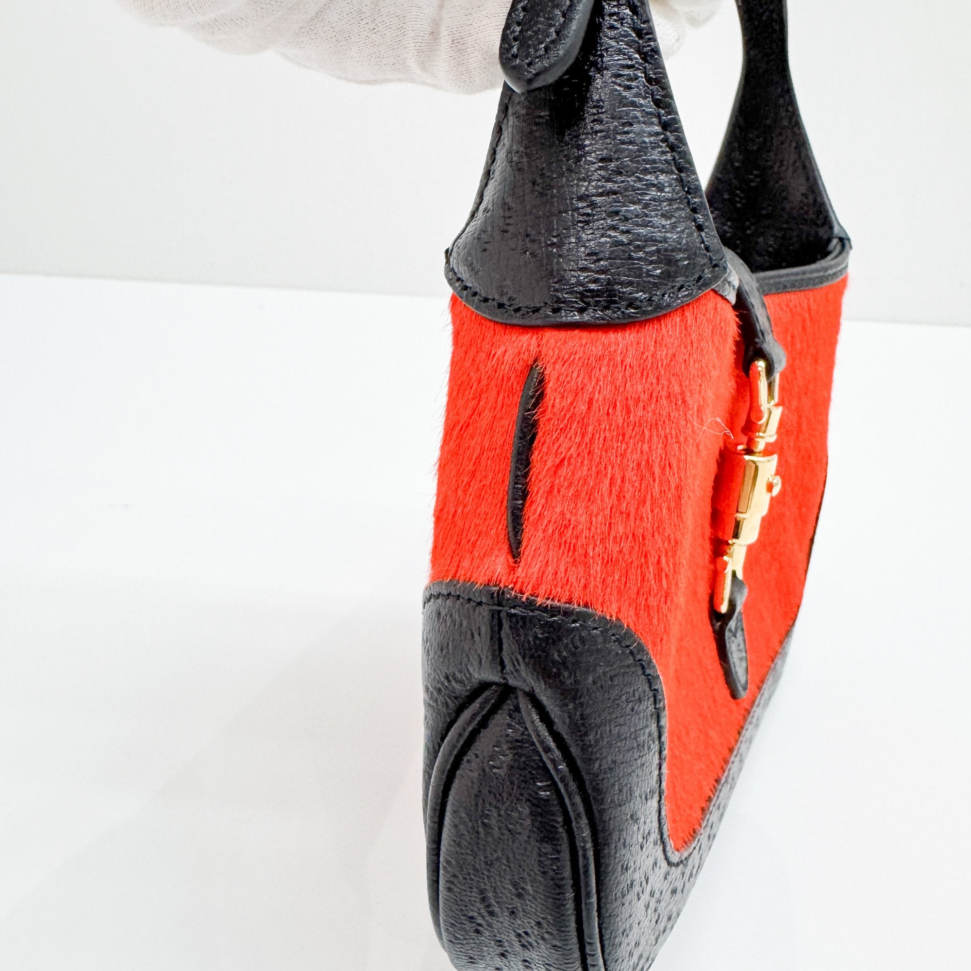 Mini Jackie Orange Pony Hair Two Way Bag