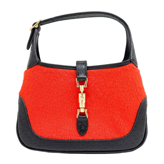 Mini Jackie Orange Pony Hair Two Way Bag