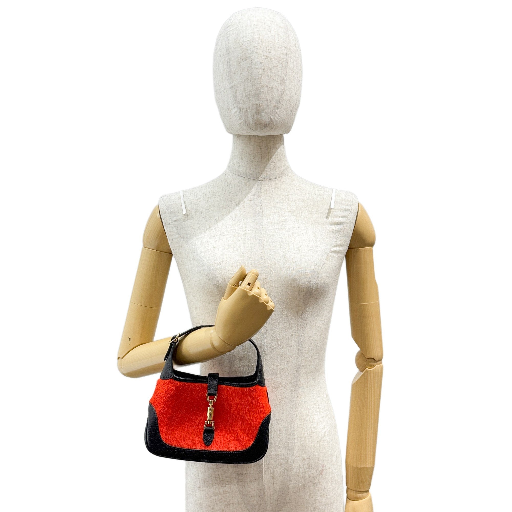 Mini Jackie Orange Pony Hair Two Way Bag