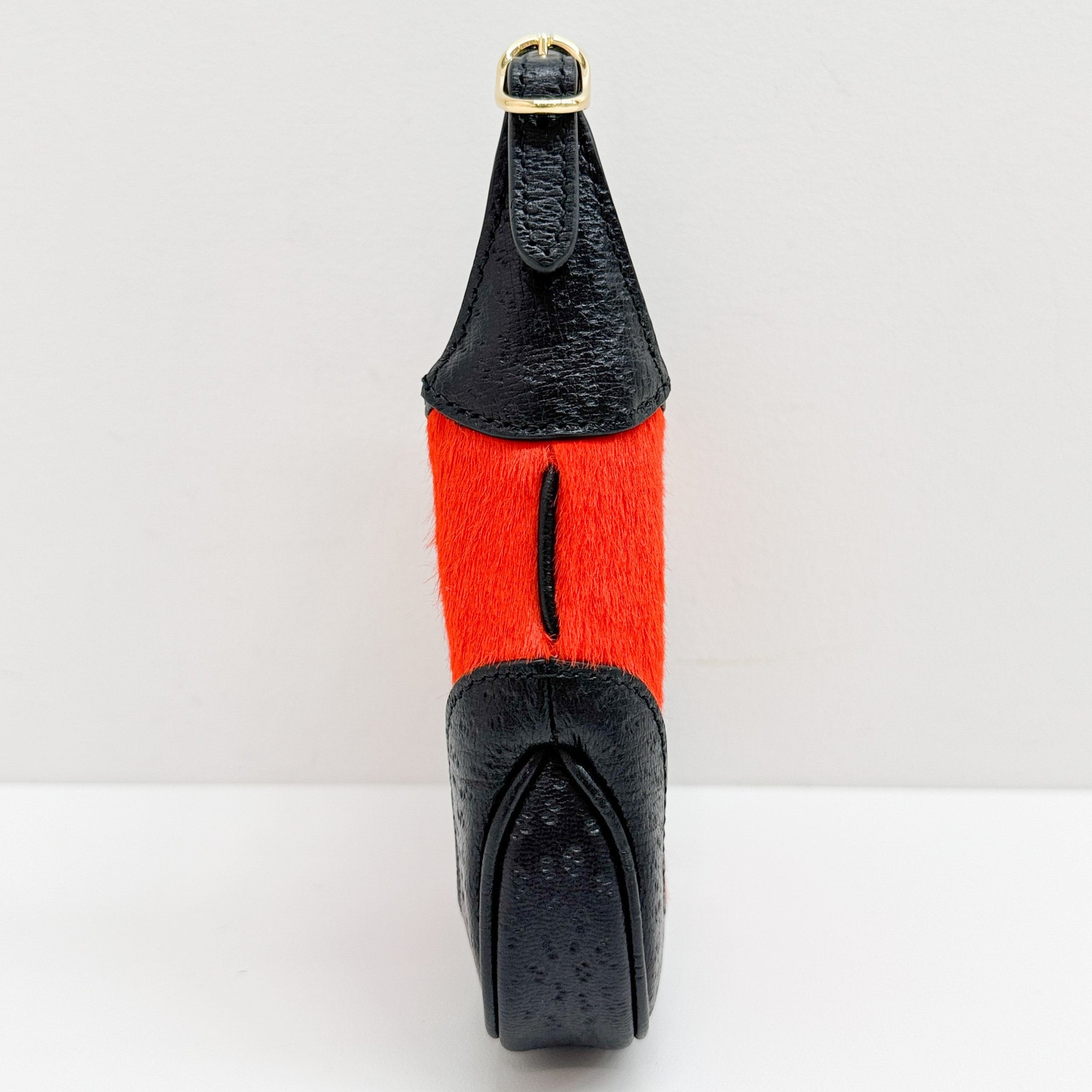 Mini Jackie Orange Pony Hair Two Way Bag