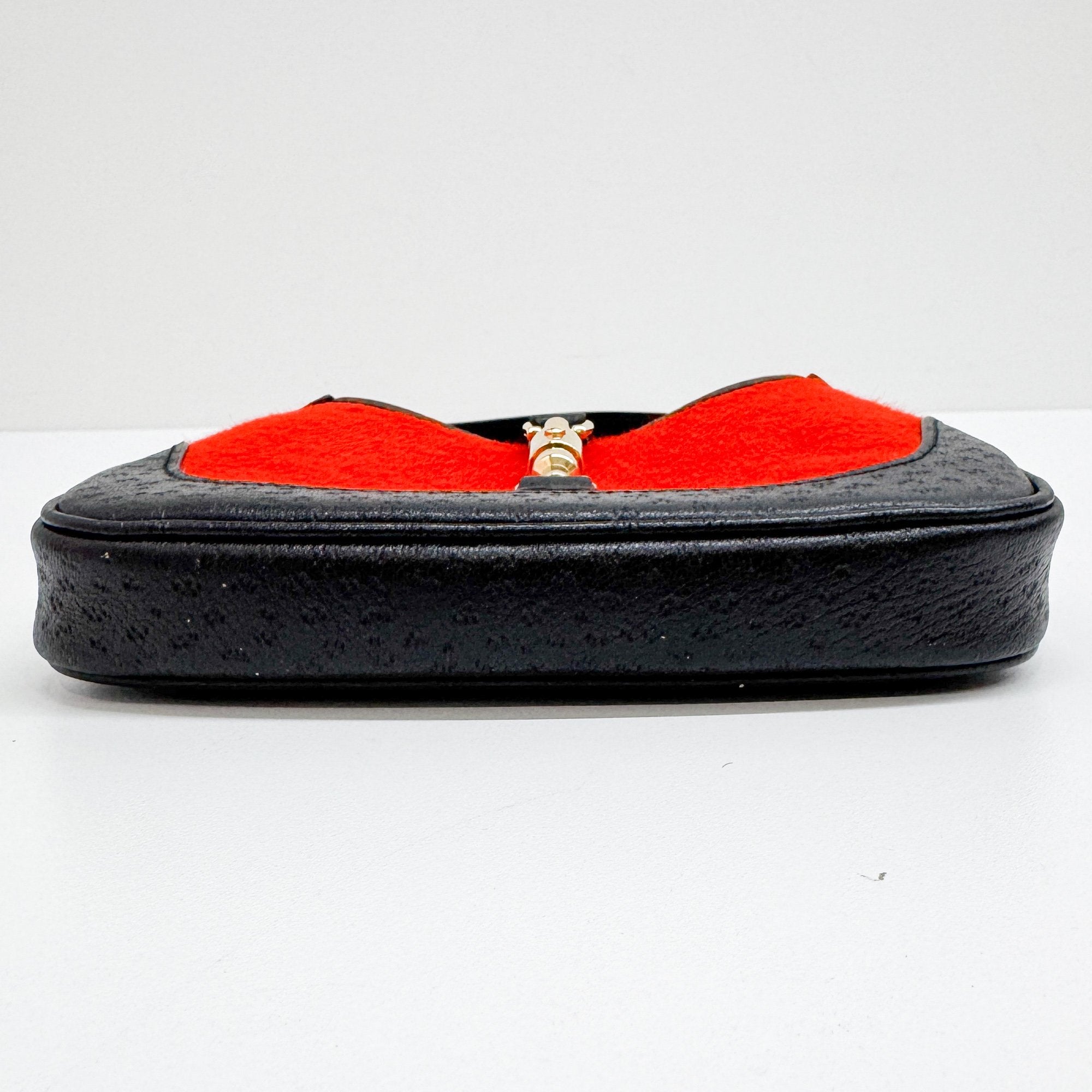 Mini Jackie Orange Pony Hair Two Way Bag