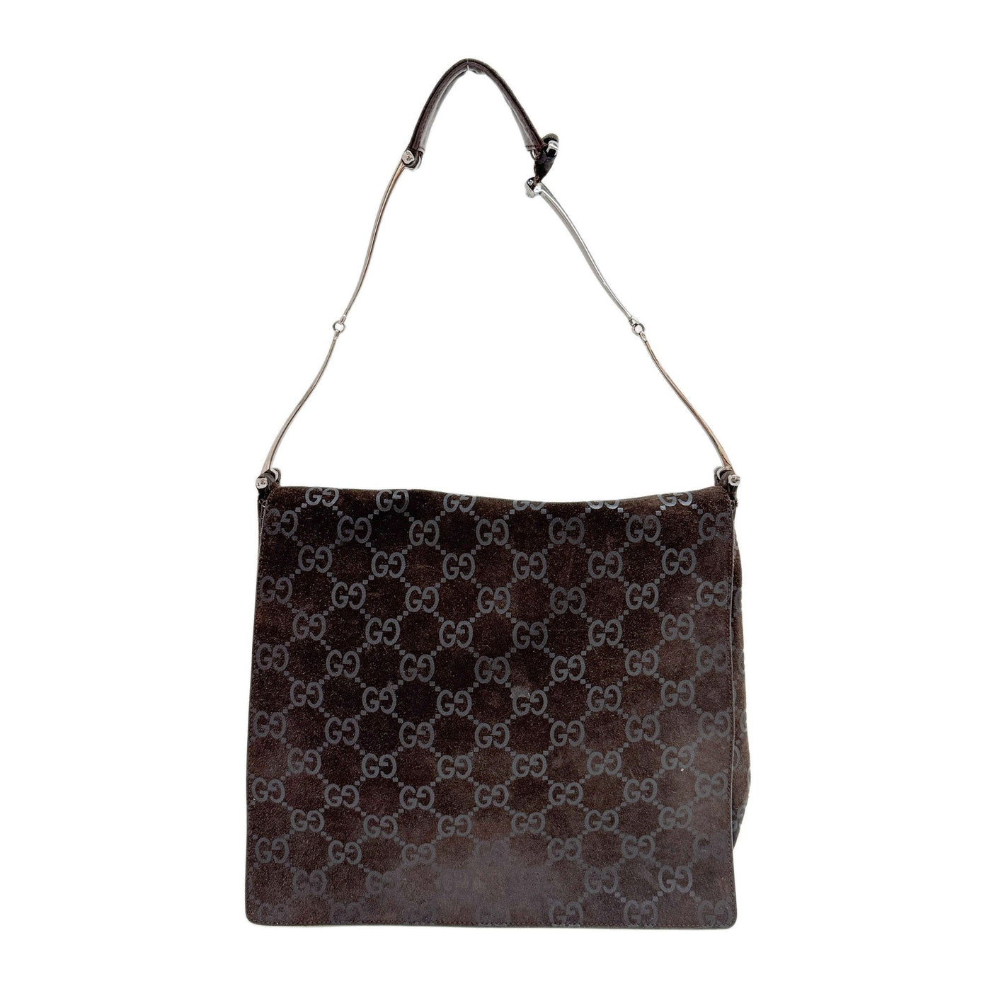 Brown GG Canvas Suede Hobo Bag