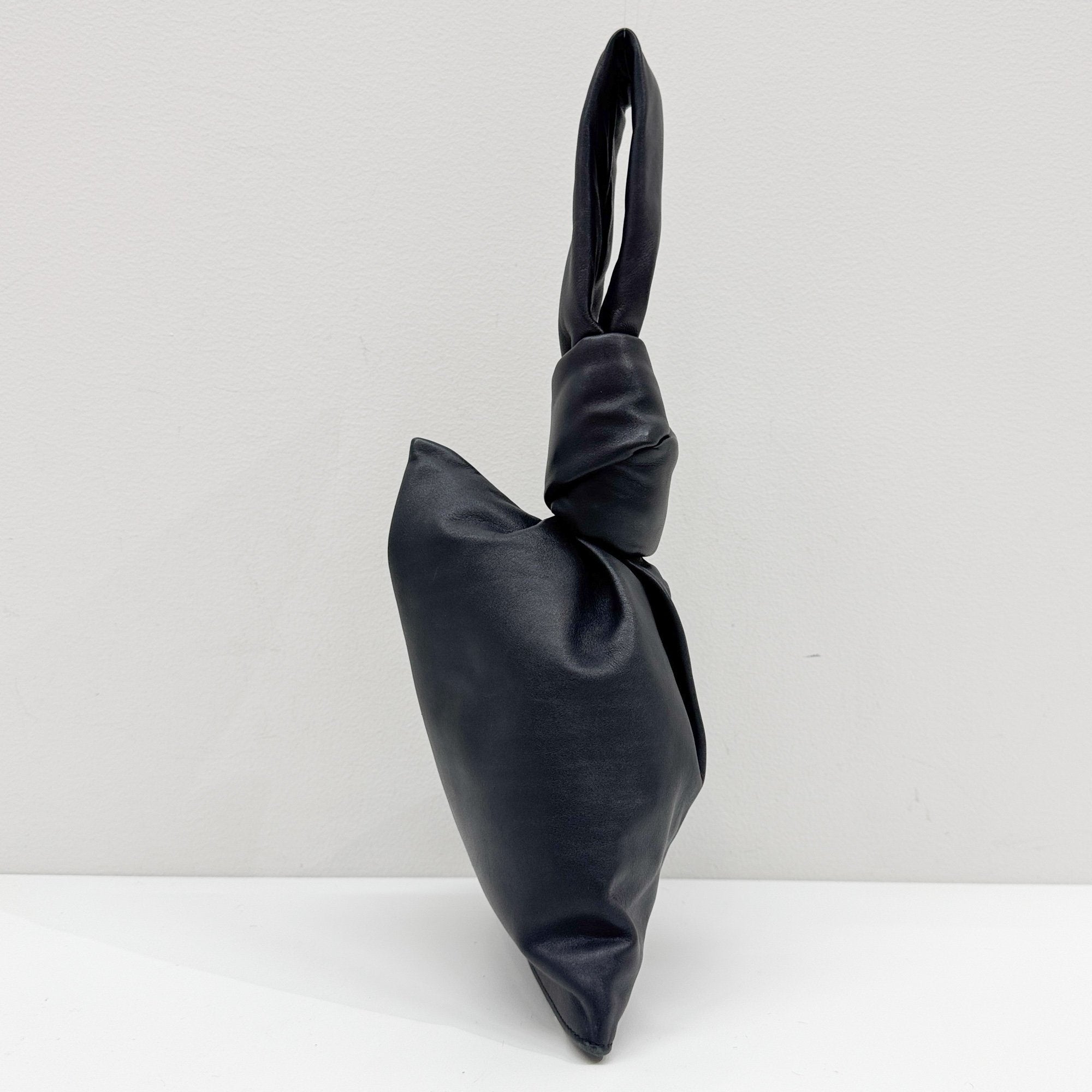 Mini Twist Black Leather Hand Bag