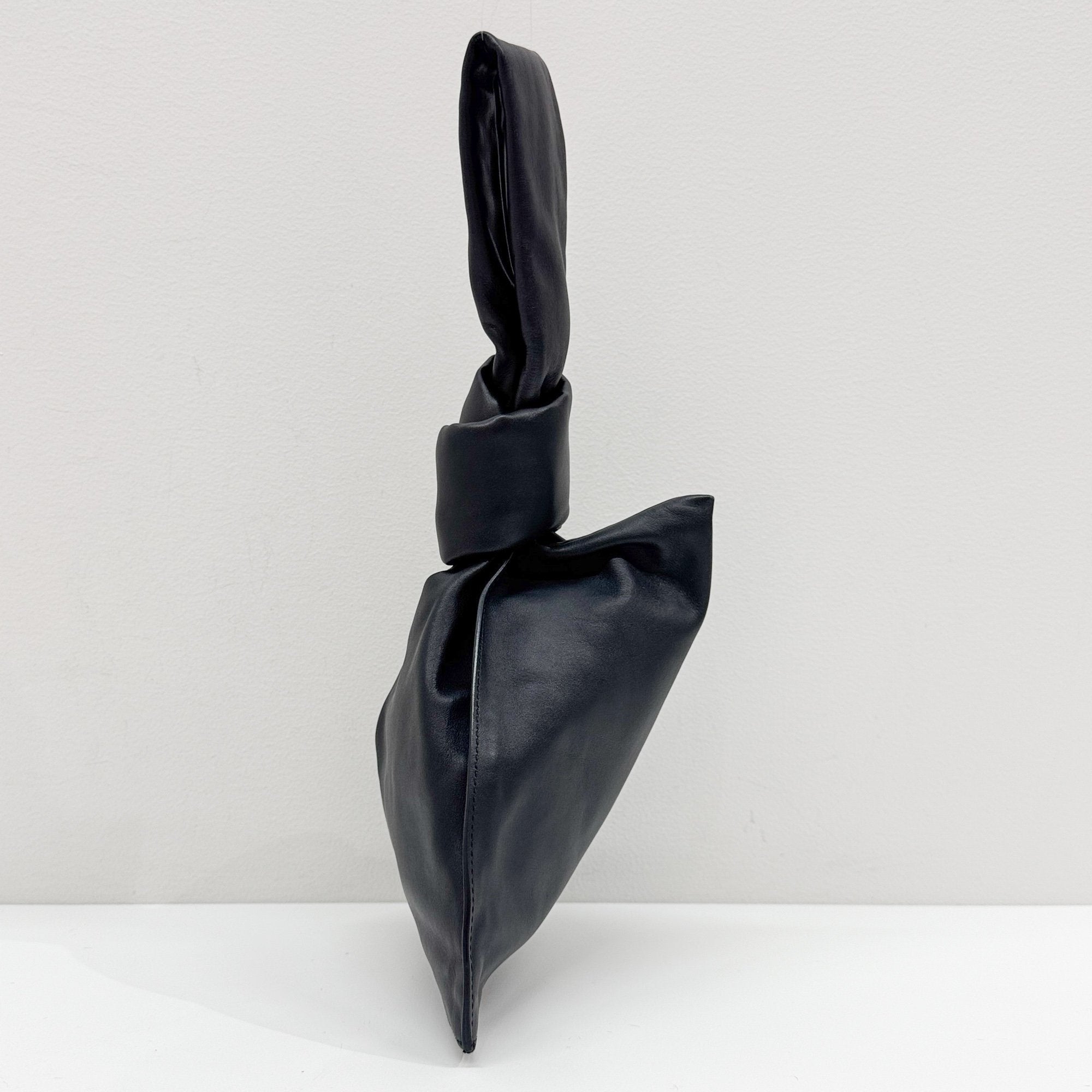 Mini Twist Black Leather Hand Bag