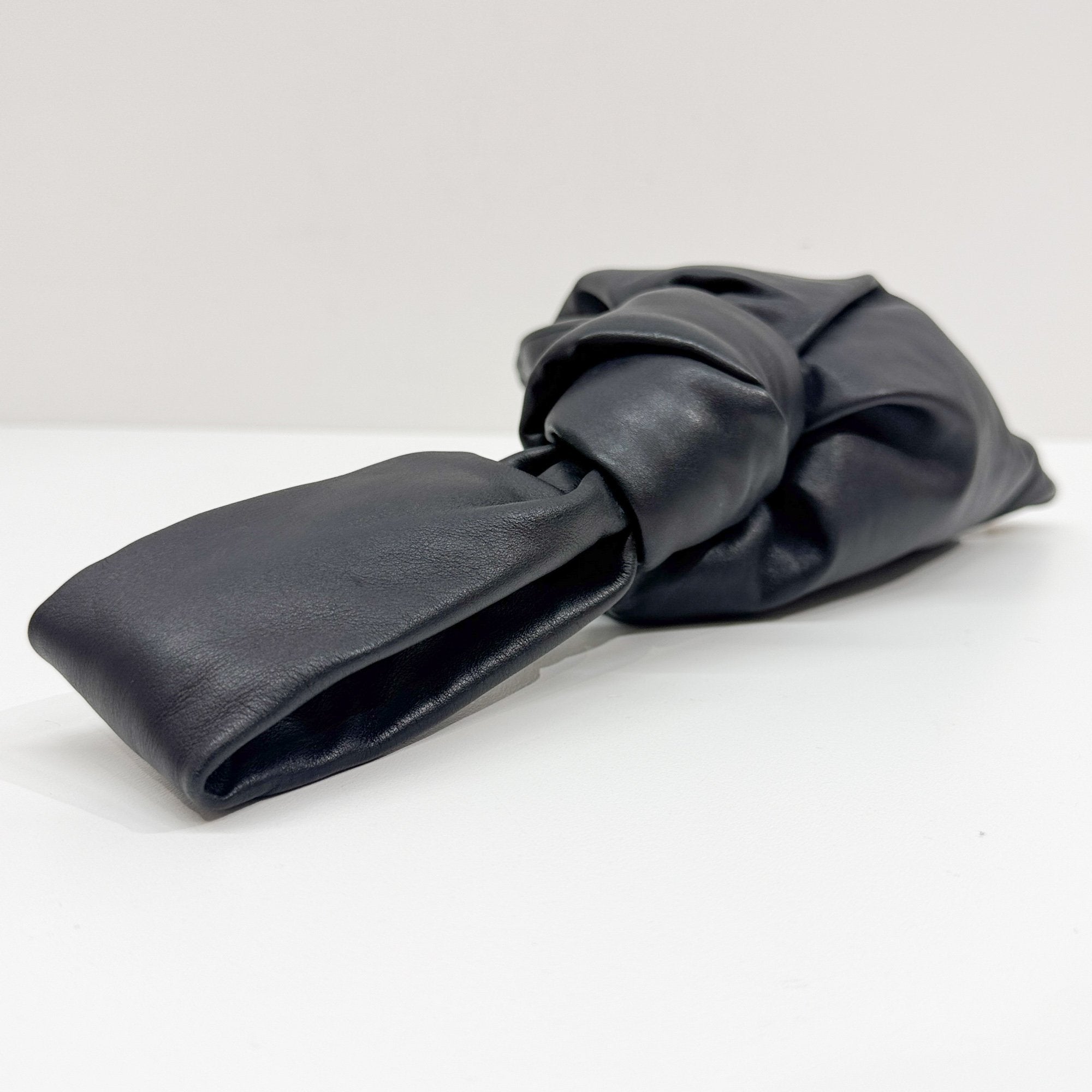Mini Twist Black Leather Hand Bag