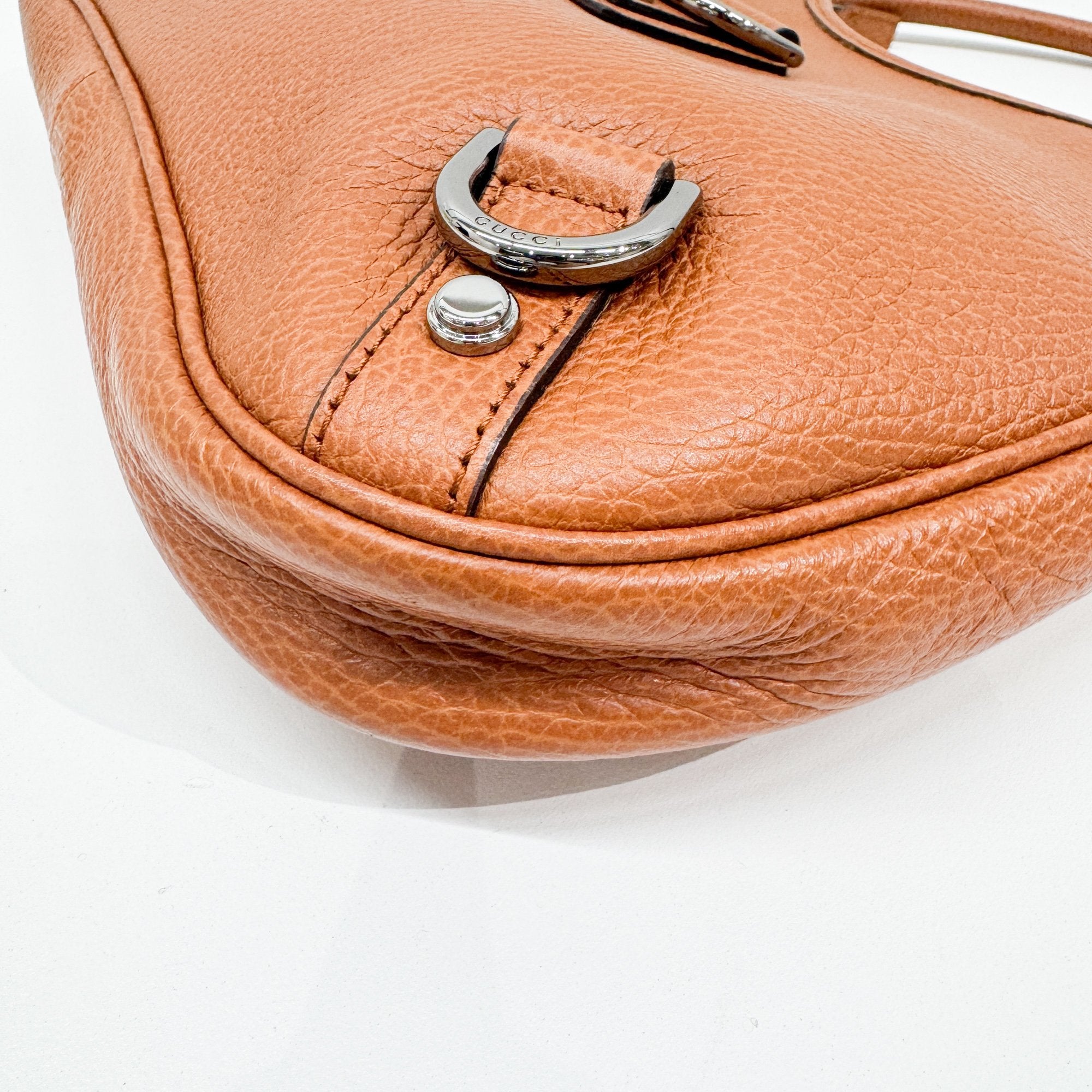 Abbey Orange Leather Shoulder Bag