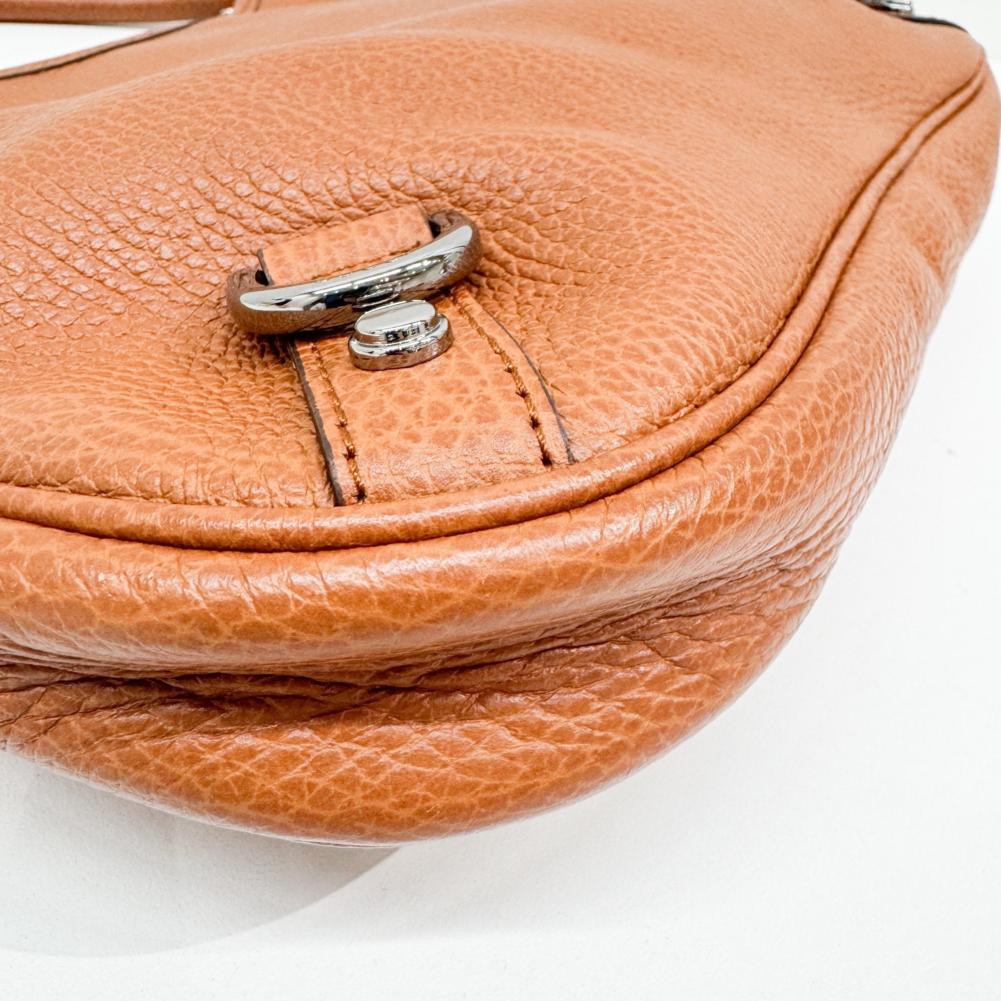 Abbey Orange Leather Shoulder Bag