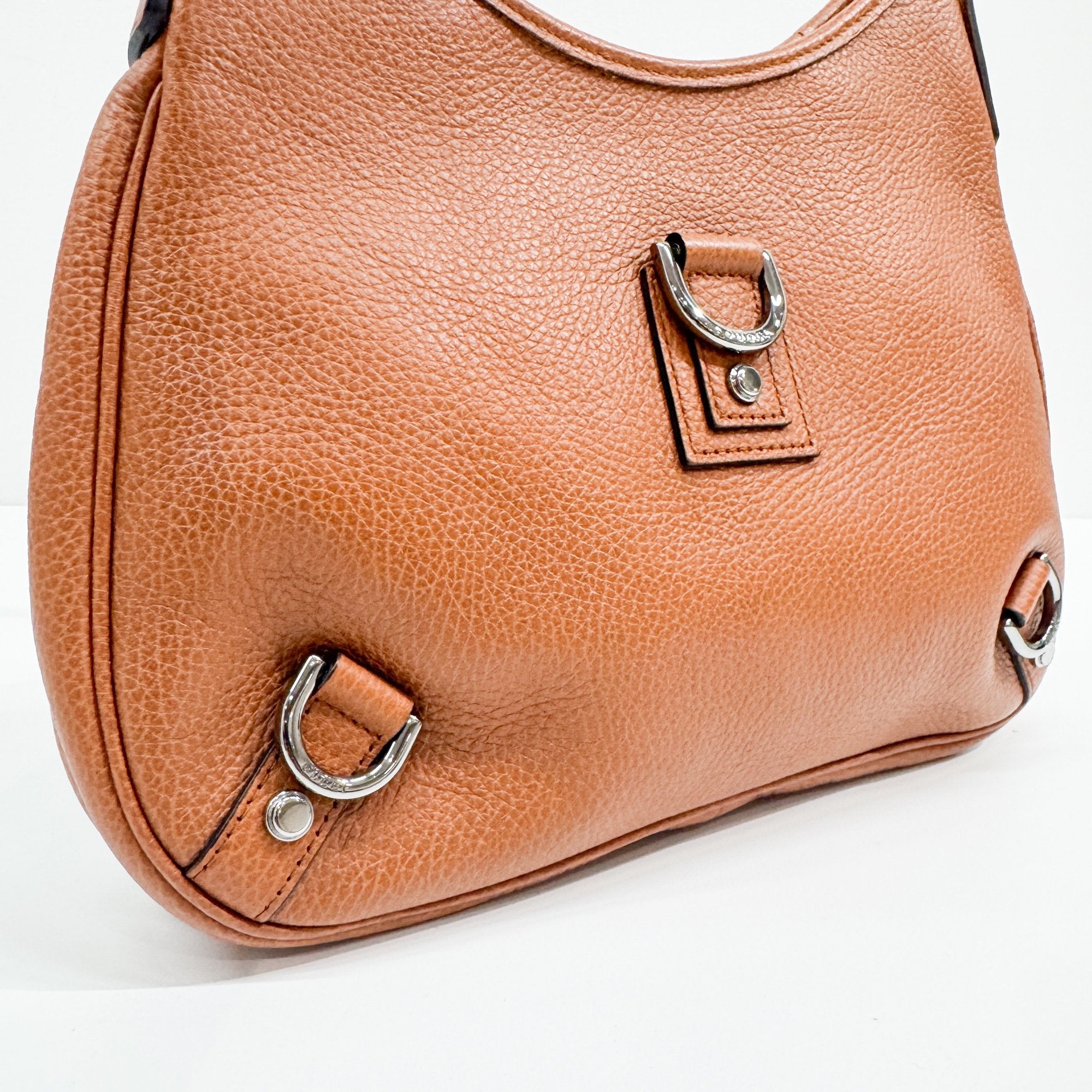 Abbey Orange Leather Shoulder Bag