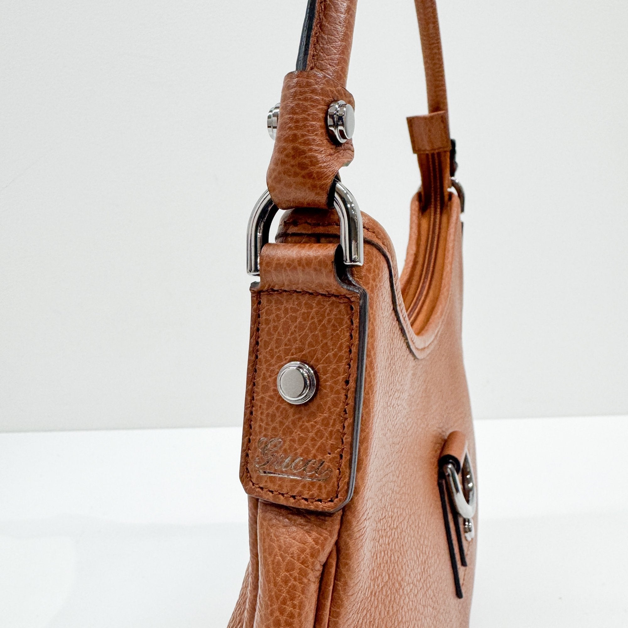 Abbey Orange Leather Shoulder Bag
