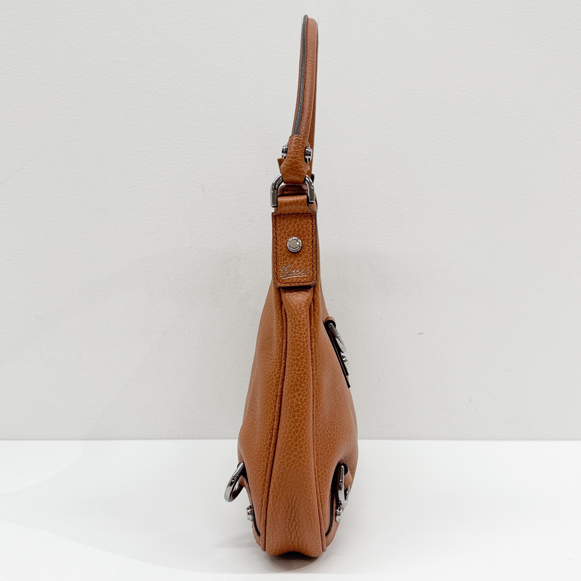 Abbey Orange Leather Shoulder Bag