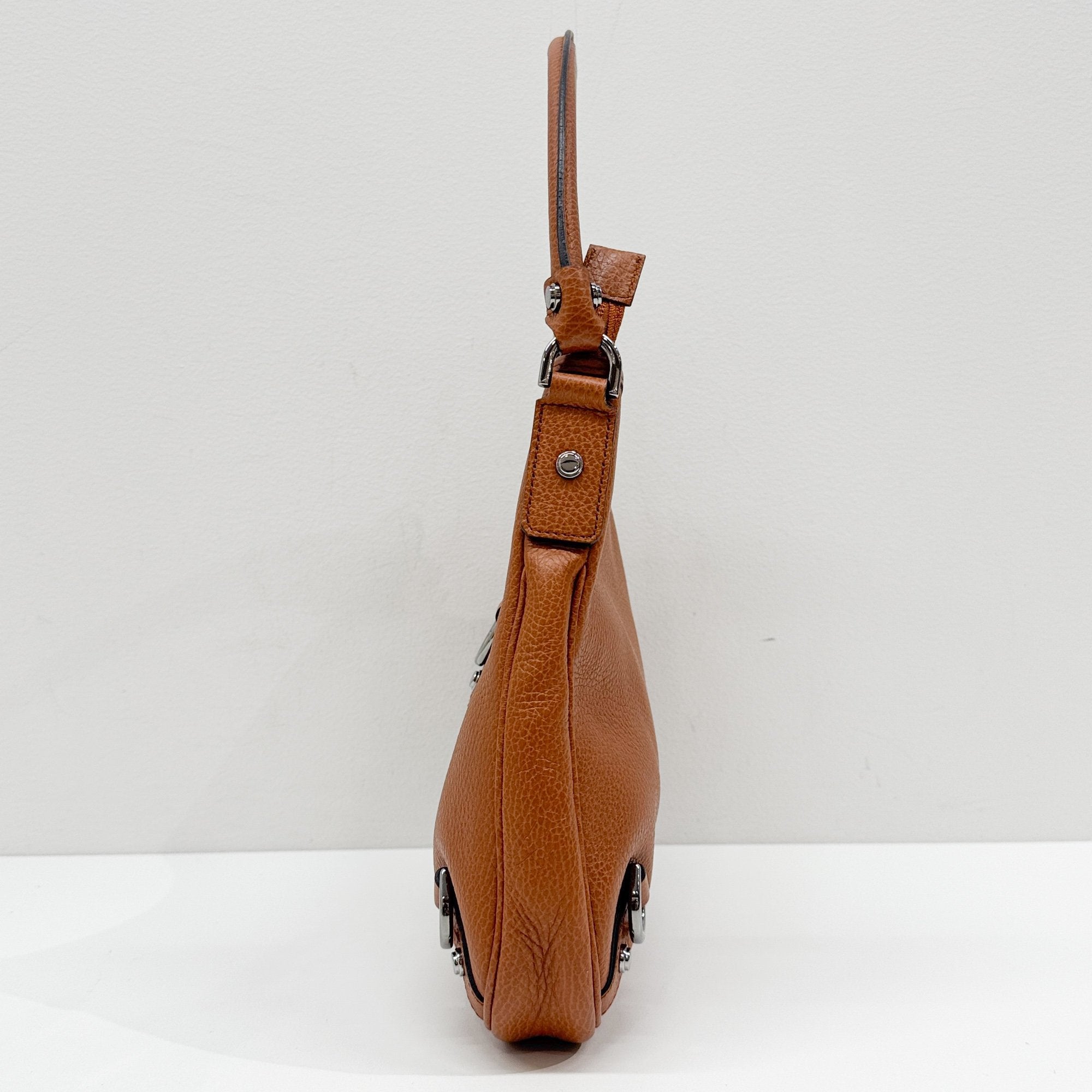 Abbey Orange Leather Shoulder Bag