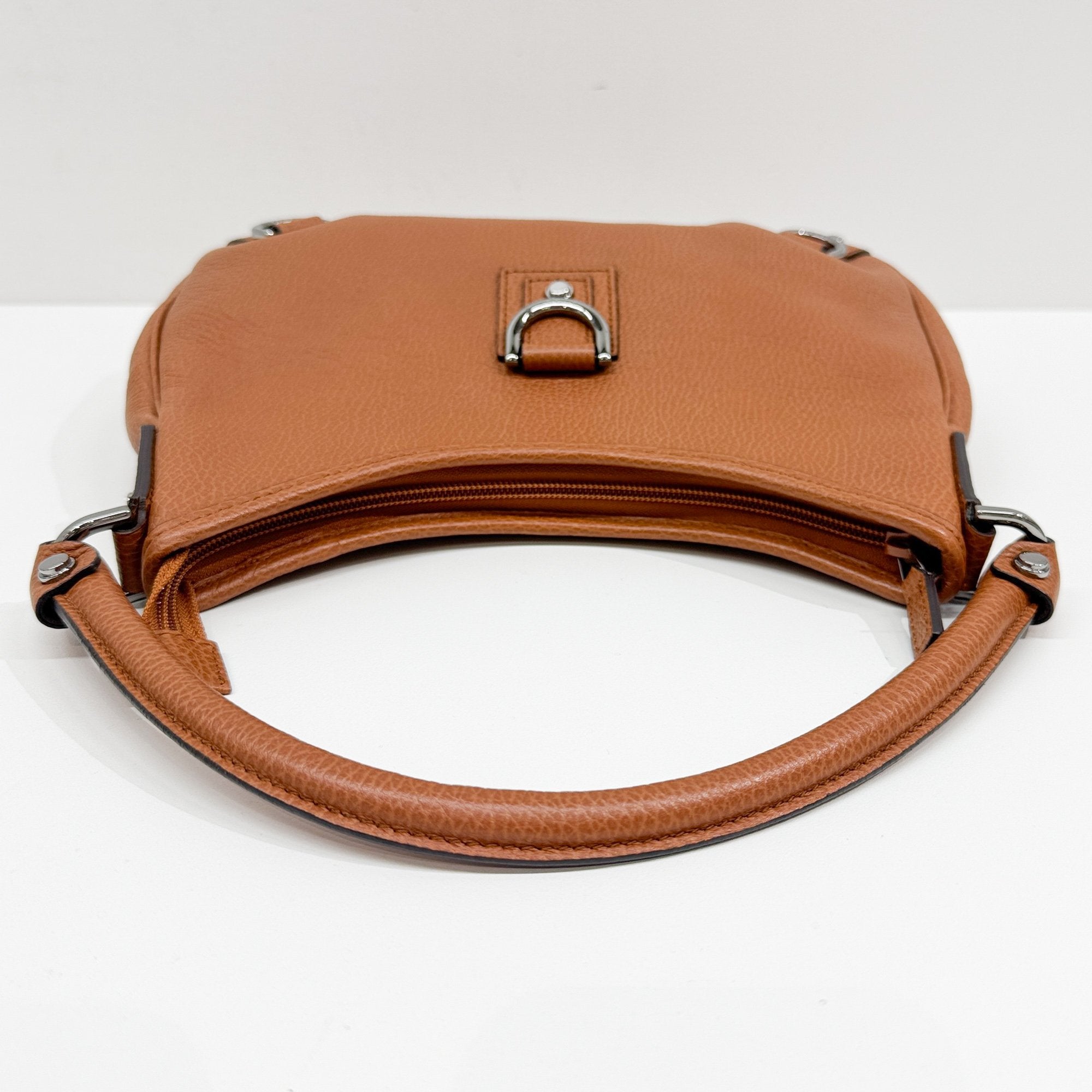 Abbey Orange Leather Shoulder Bag
