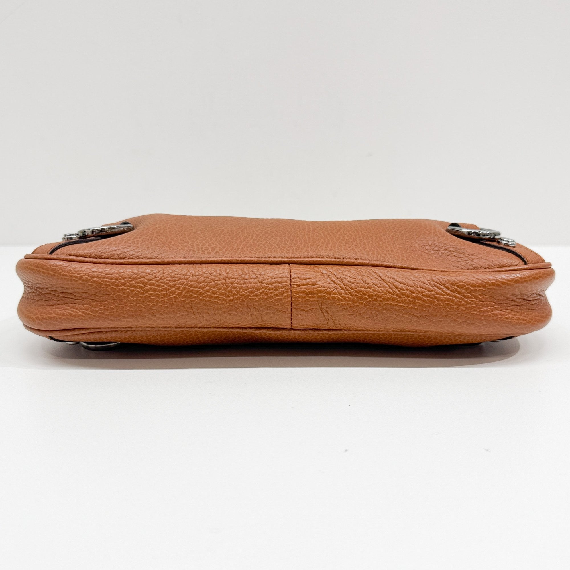 Abbey Orange Leather Shoulder Bag