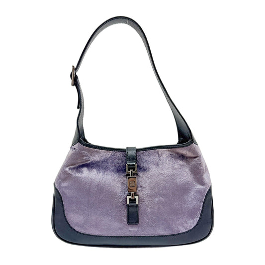 Mini Jackie Purple Velvet Shoulder Bag