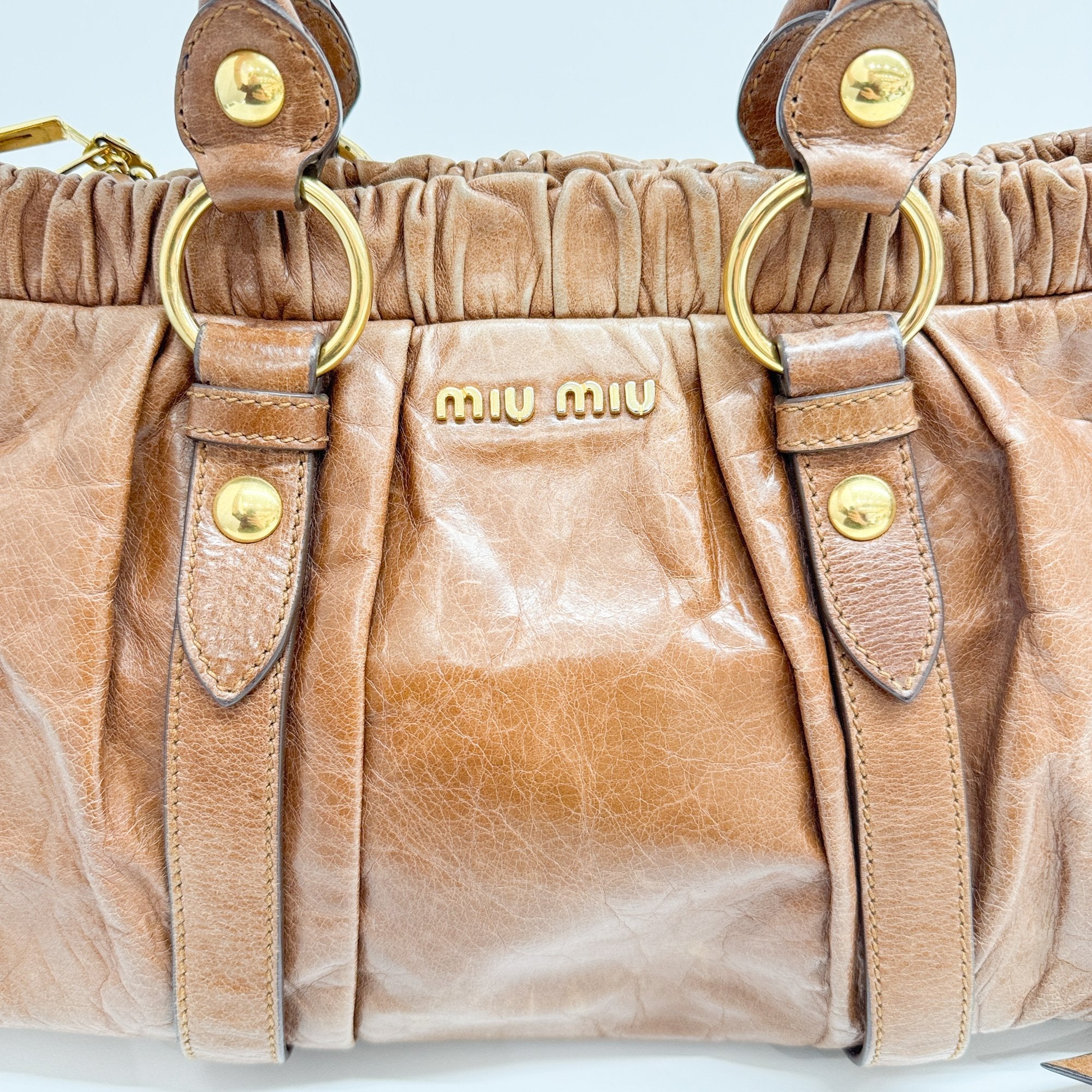 Vitello Brown Leather Two Way Bag