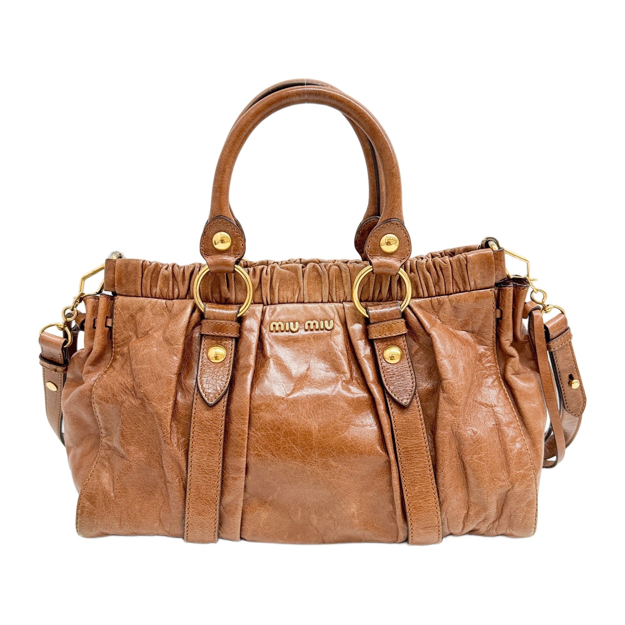 Vitello Brown Leather Two Way Bag