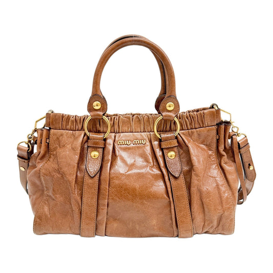Vitello Brown Leather Two Way Bag