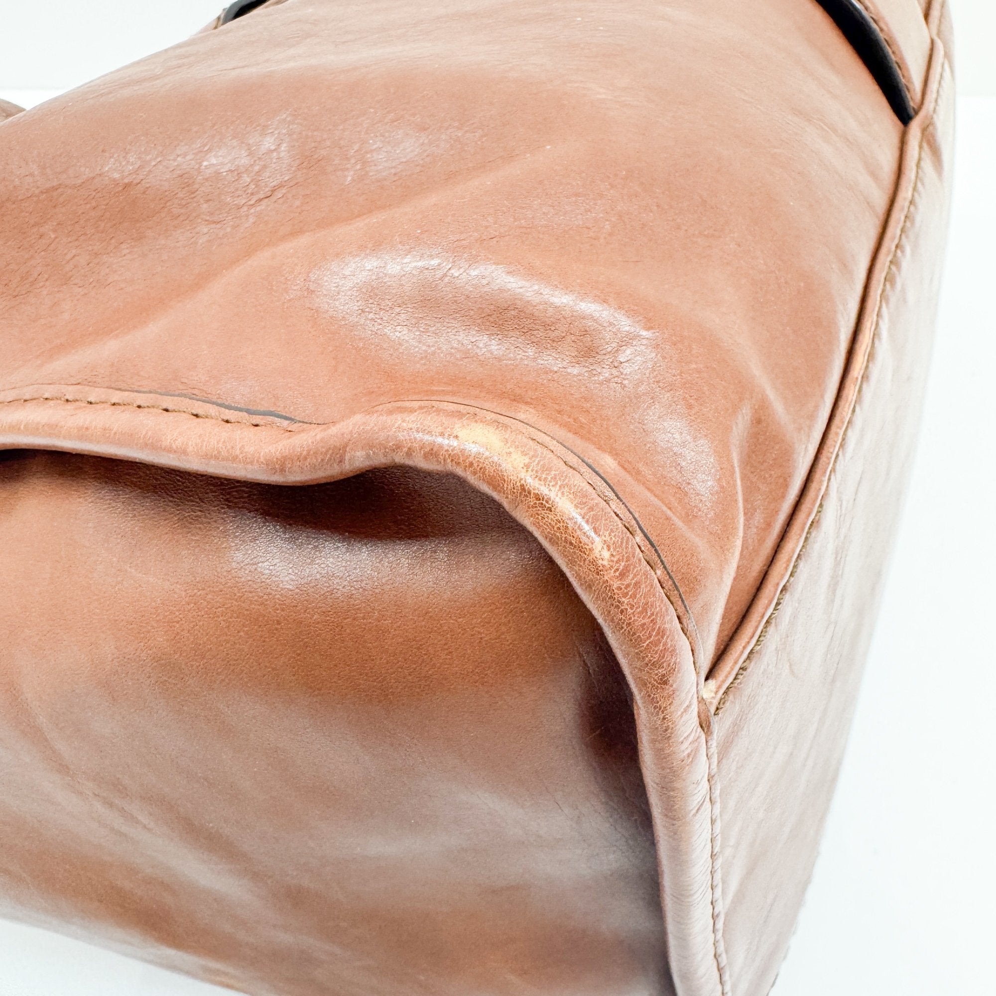 Stirrup Brown GG Canvas Leather Hobo Bag