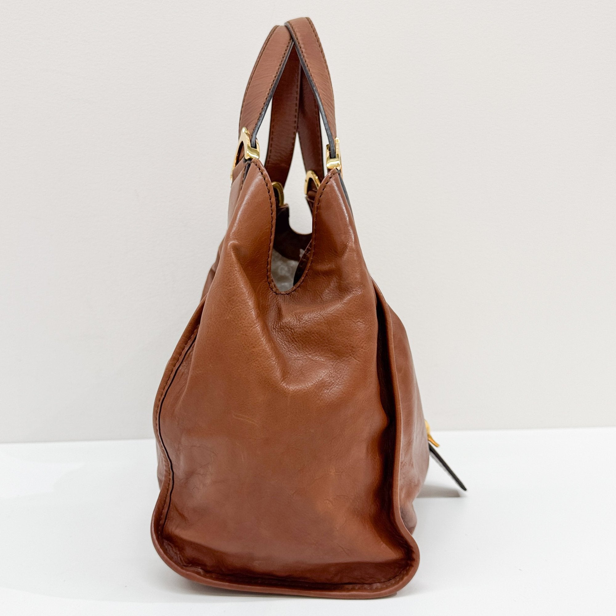 Stirrup Brown GG Canvas Leather Hobo Bag