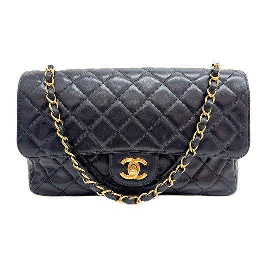 Classic Flap Black Leather Crossbody Bag