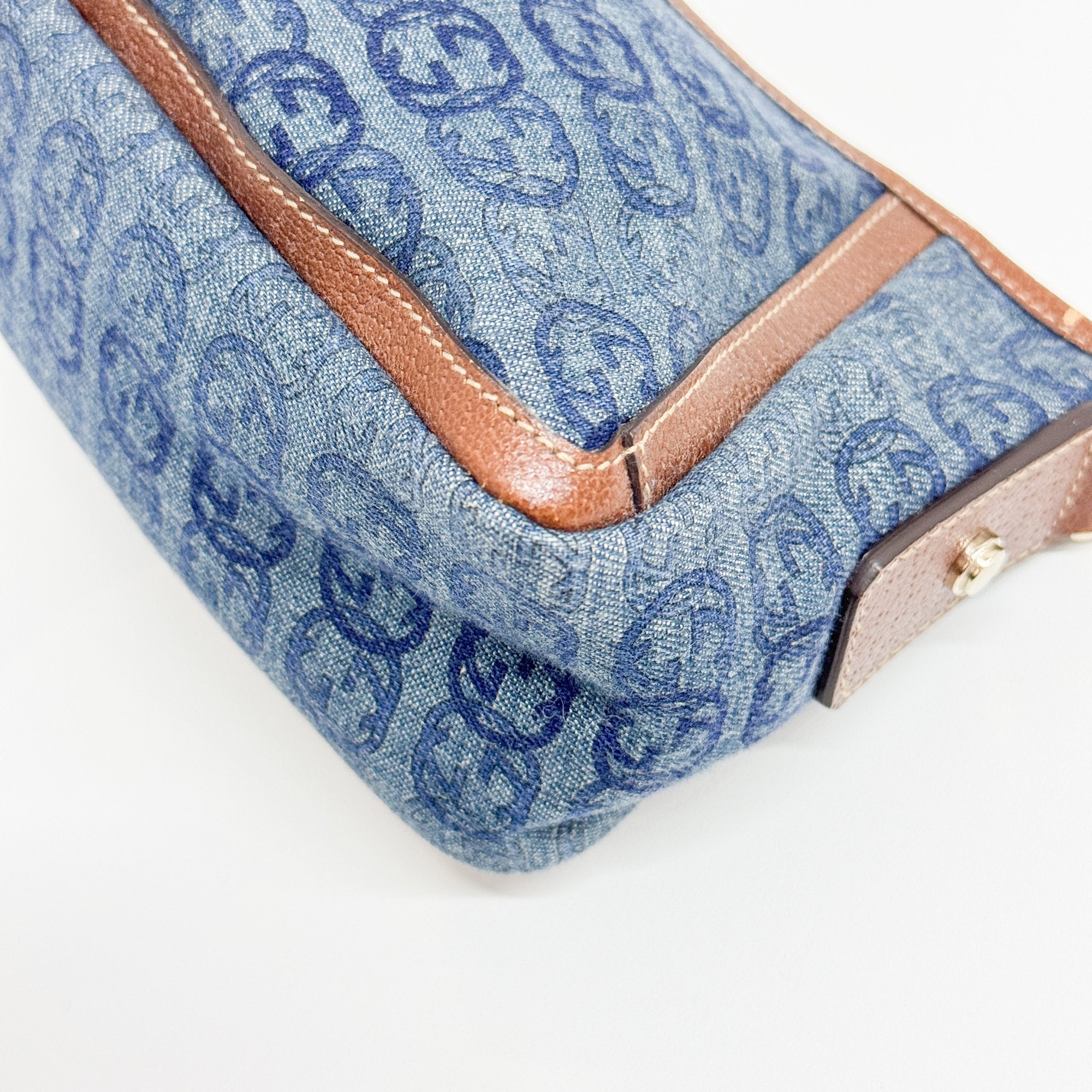 Abbey Blue GG Canvas Denim Shoulder Bag