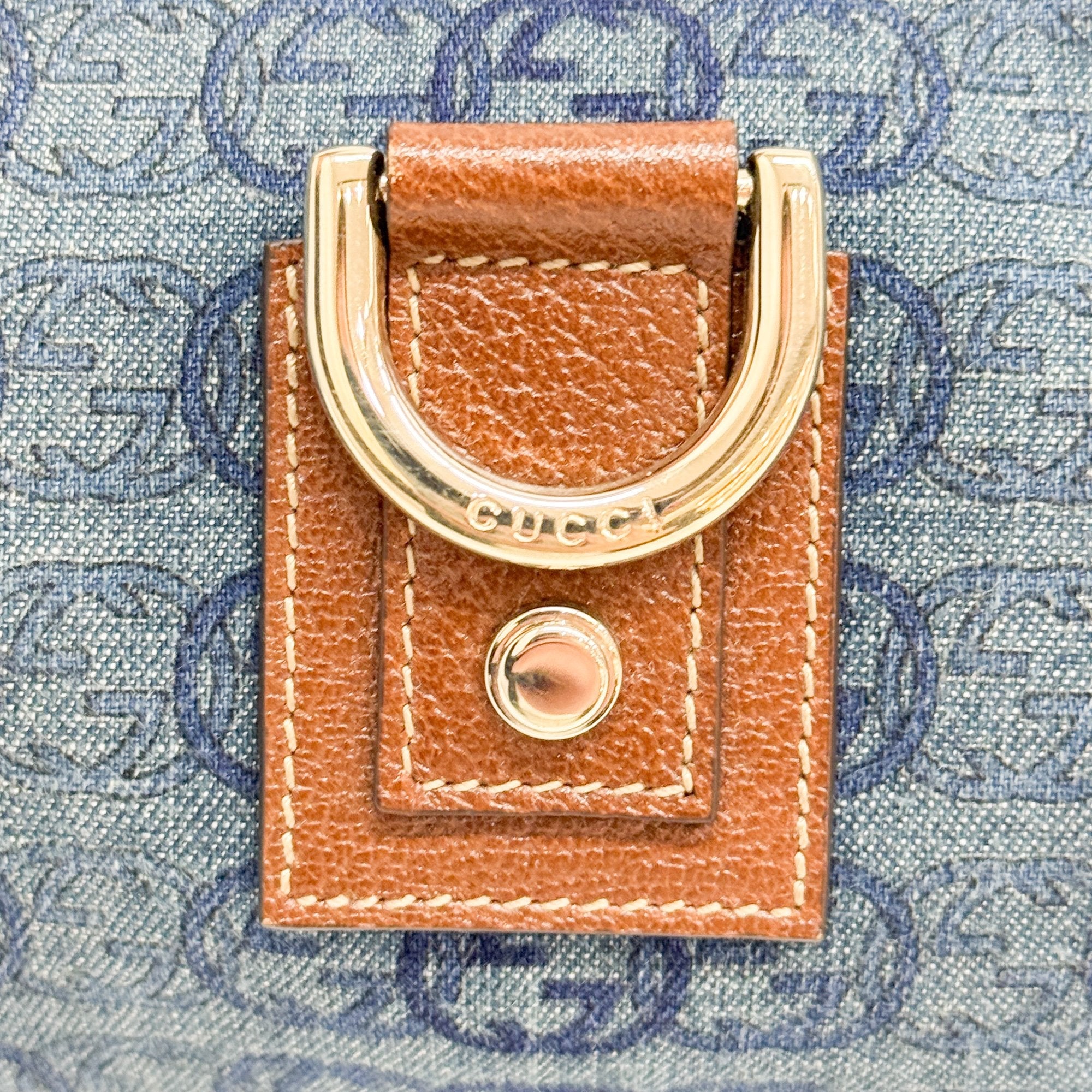 Abbey Blue GG Canvas Denim Shoulder Bag