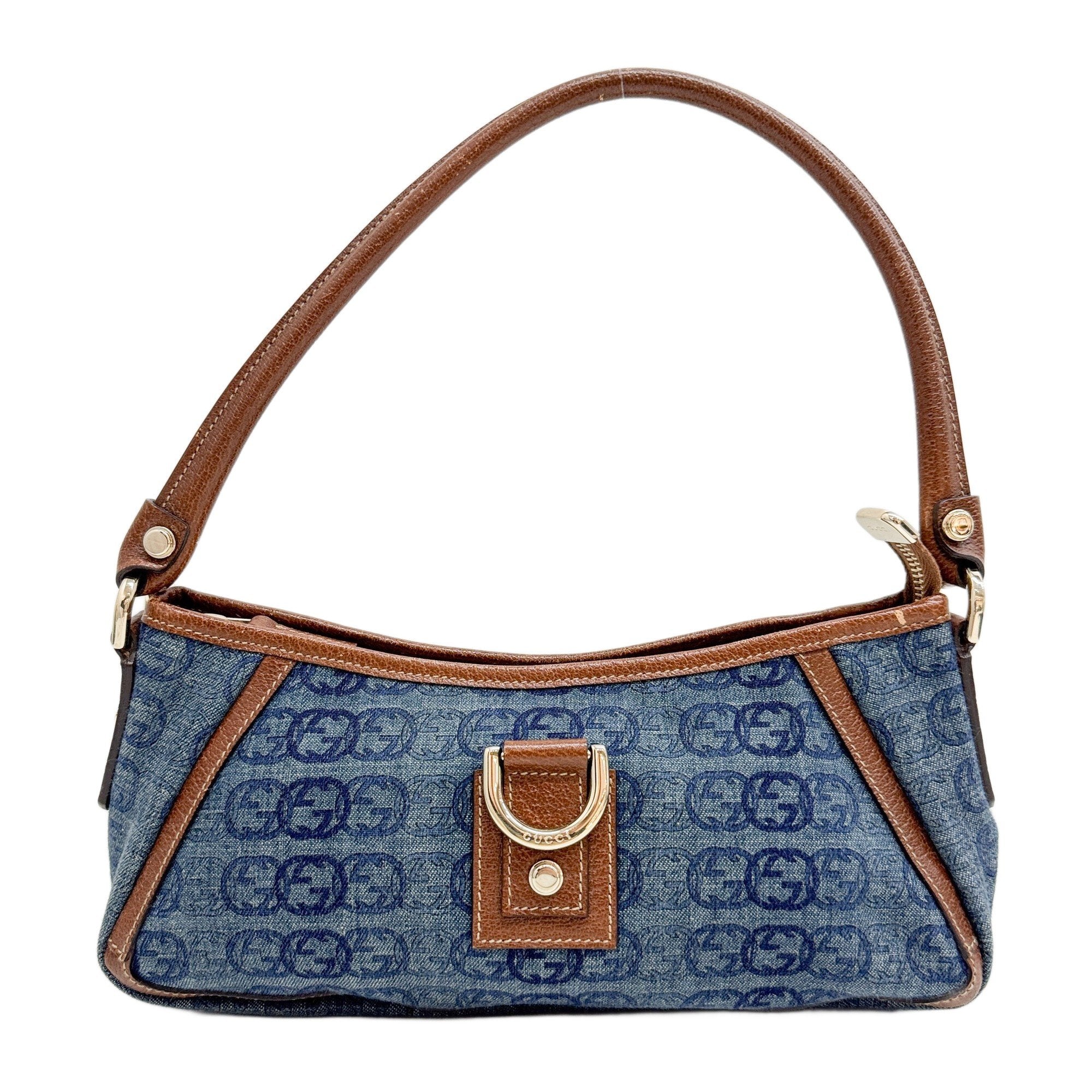 Abbey Blue GG Canvas Denim Shoulder Bag